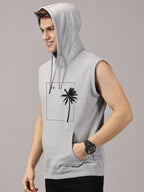Sweatshirt ::Good Vibes Printed Sleeveless Hoodie