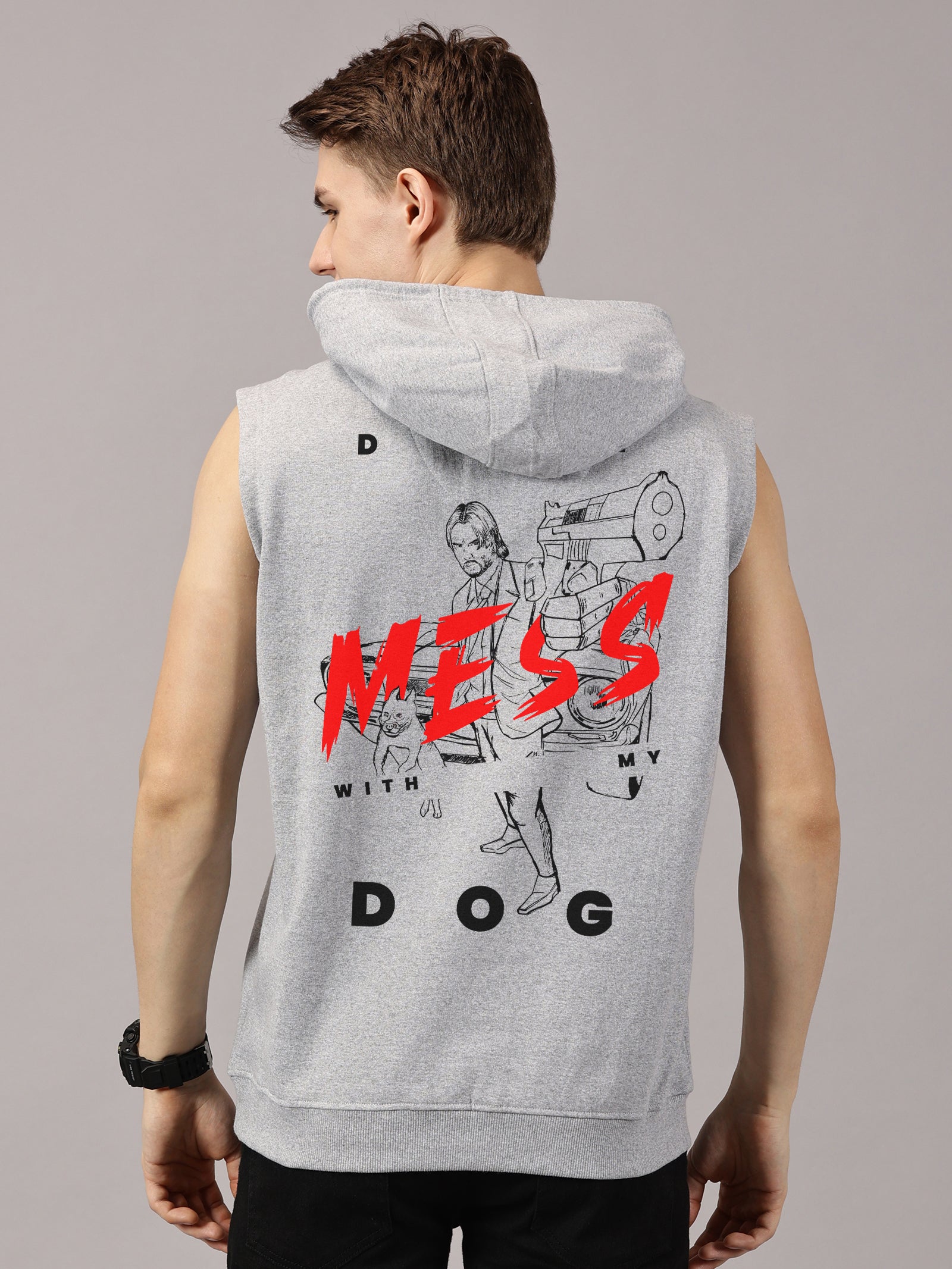 Sweatshirt :: John Printed Sleeveless Hoodie