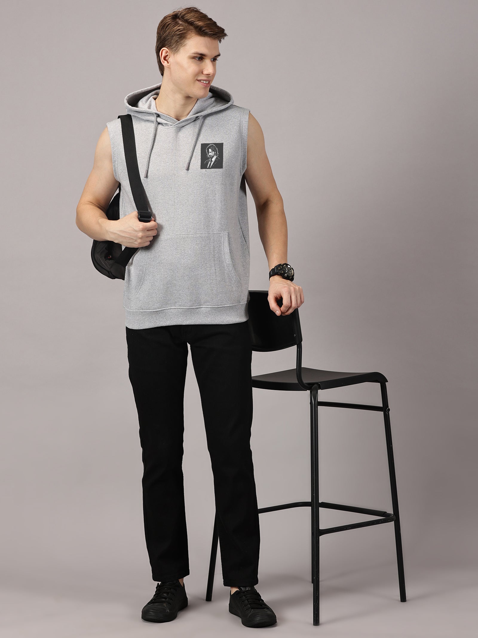 Sweatshirt :: John Printed Sleeveless Hoodie