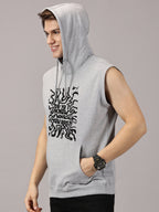 Sweatshirt :Do you know Printed Sleeveless Hoodie