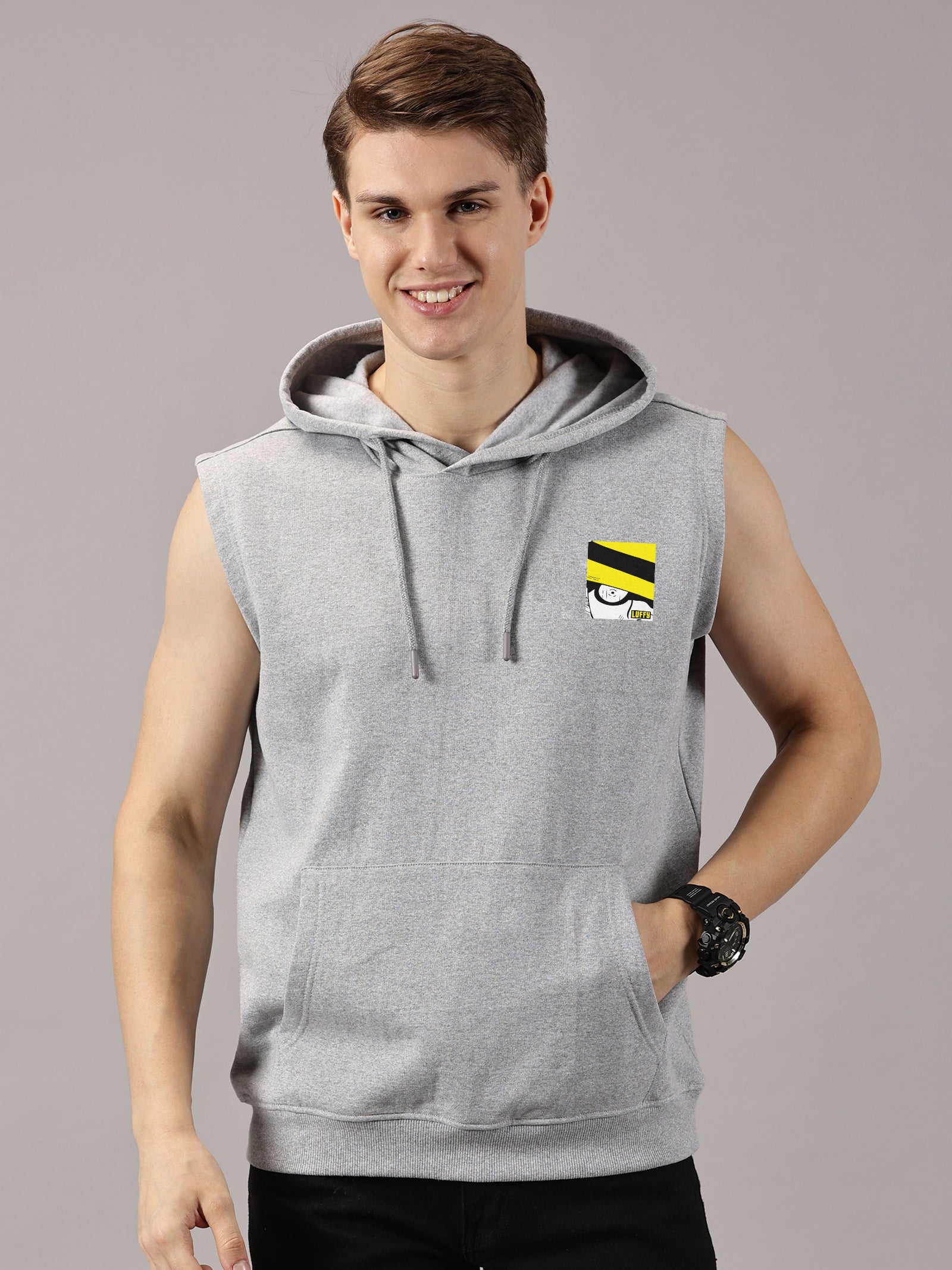 Sweatshirt ::  Luffy Printed Sleeveless Hoodie