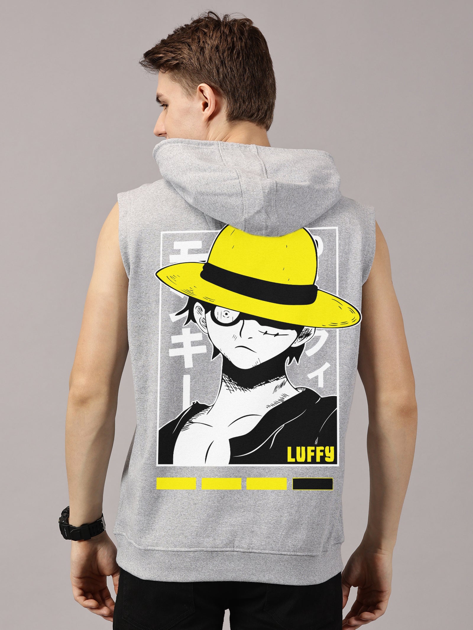 Sweatshirt ::  Luffy Printed Sleeveless Hoodie