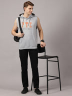 Sweatshirt :PositiveAttitude Printed Sleeveless Hoodie