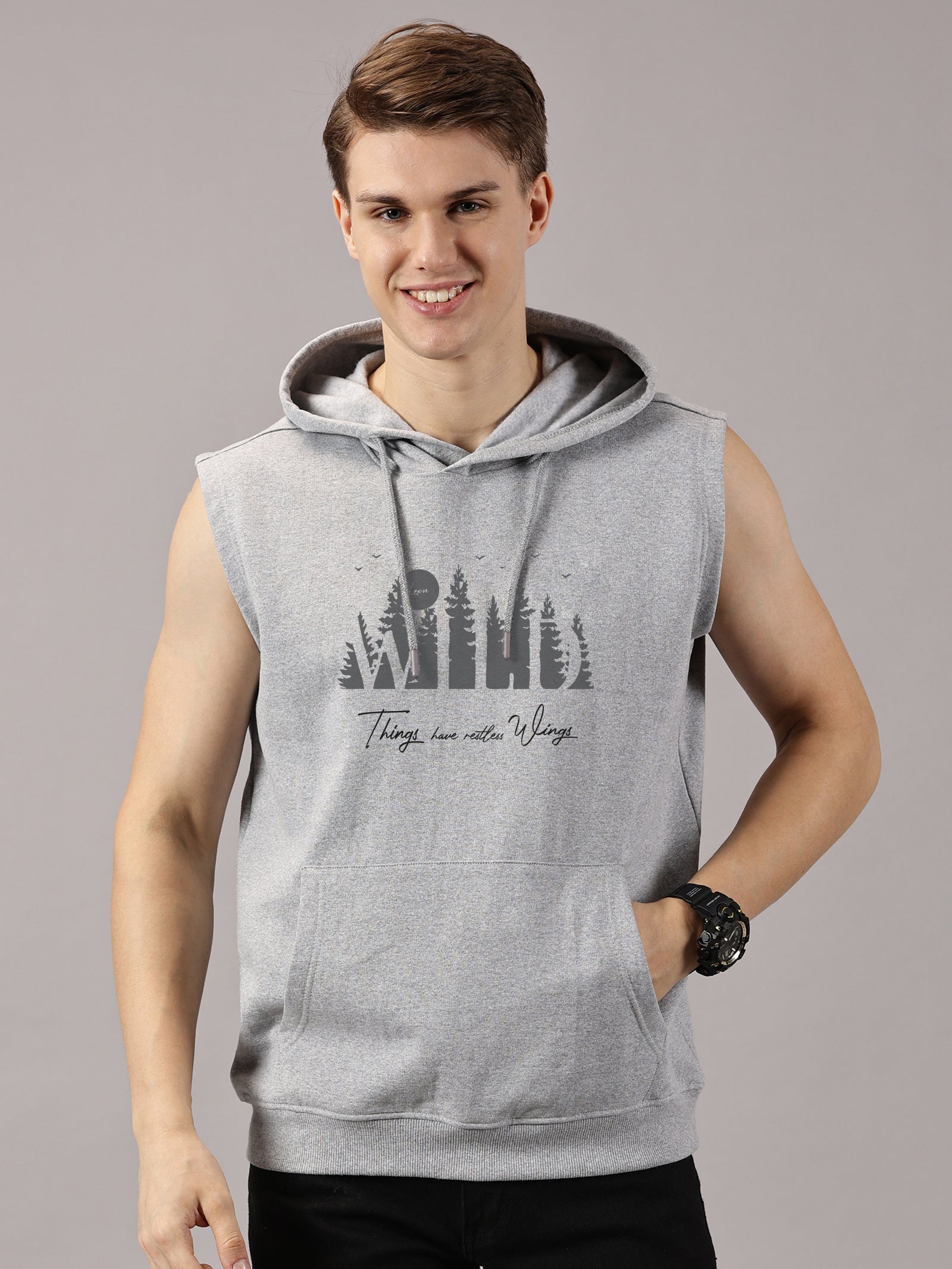 Sweatshirt :Wild Printed Sleeveless Hoodie