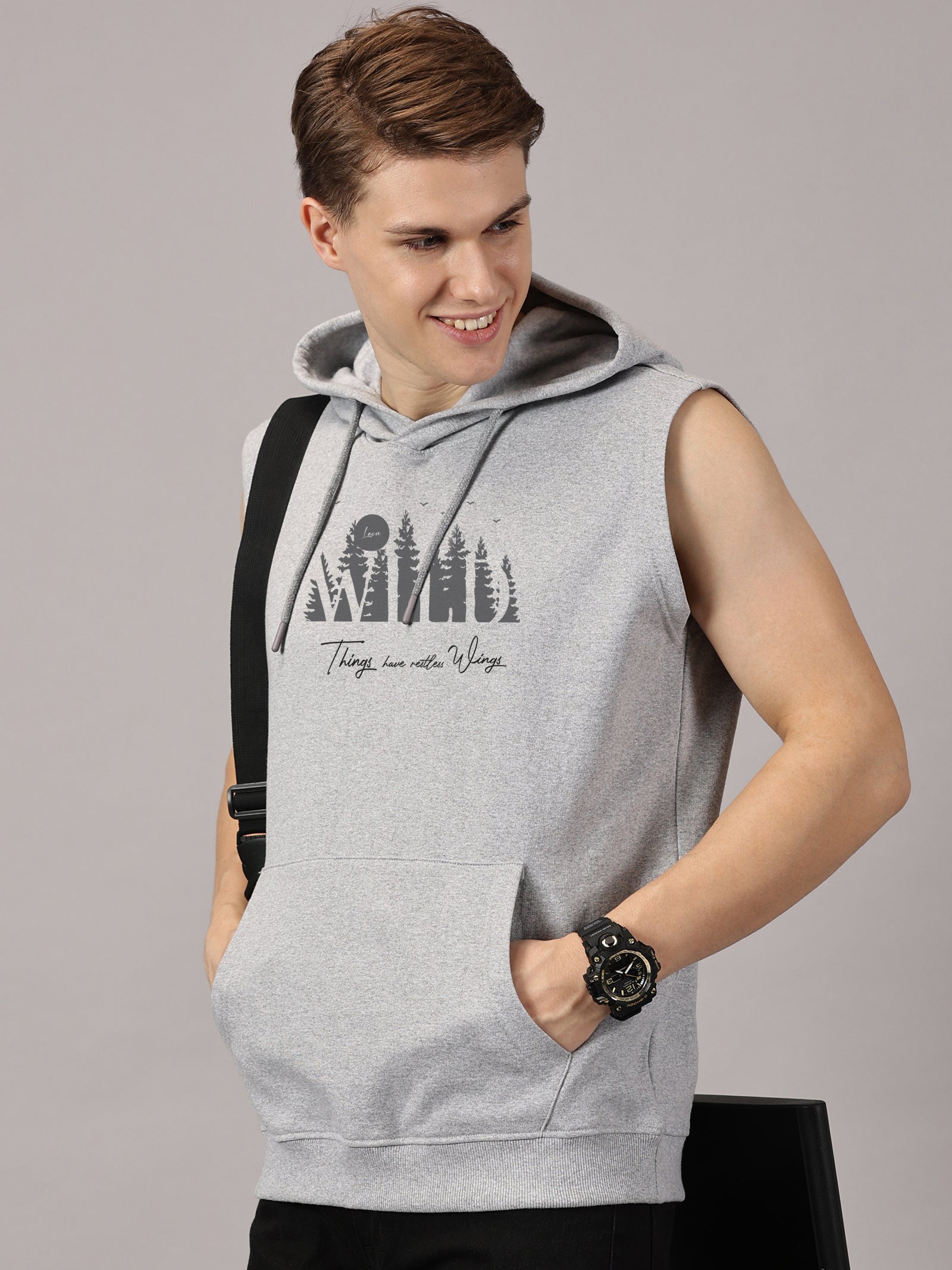 Sweatshirt :Wild Printed Sleeveless Hoodie