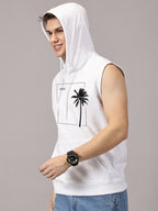 Sweatshirt ::Good Vibes Printed Sleeveless Hoodie