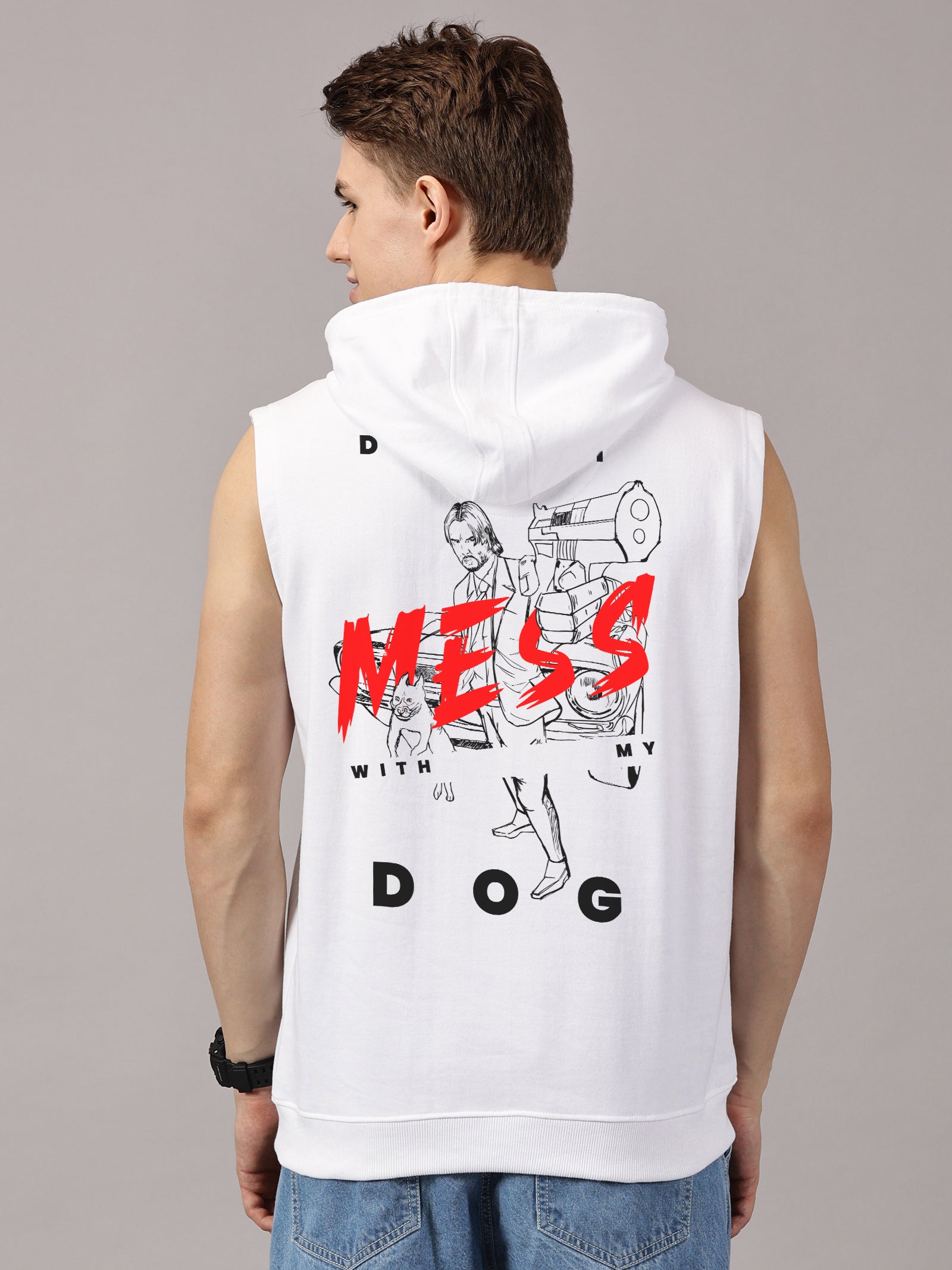 Sweatshirt :: John Printed Sleeveless Hoodie