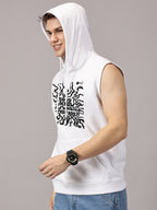 Sweatshirt :Do you know Printed Sleeveless Hoodie