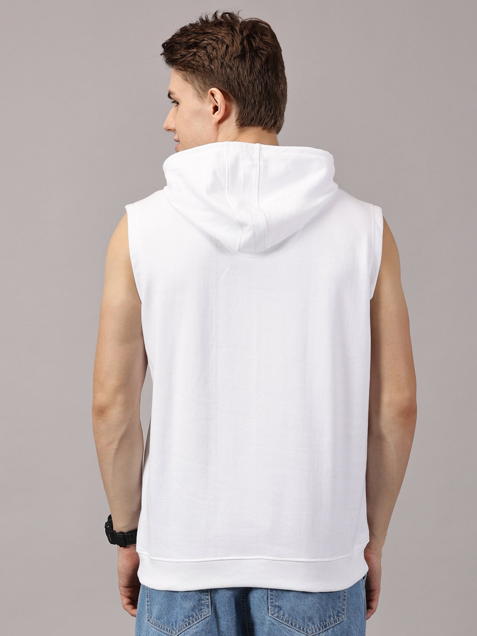 Sweatshirt :Lionheart Printed Sleeveless Hoodie