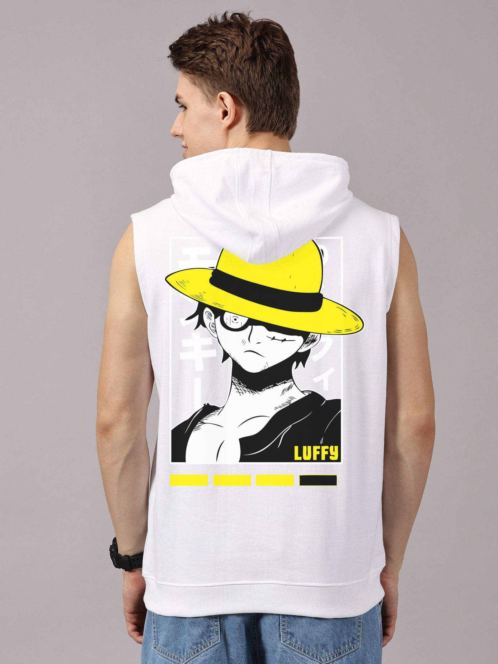 Sweatshirt ::  Luffy Printed Sleeveless Hoodie