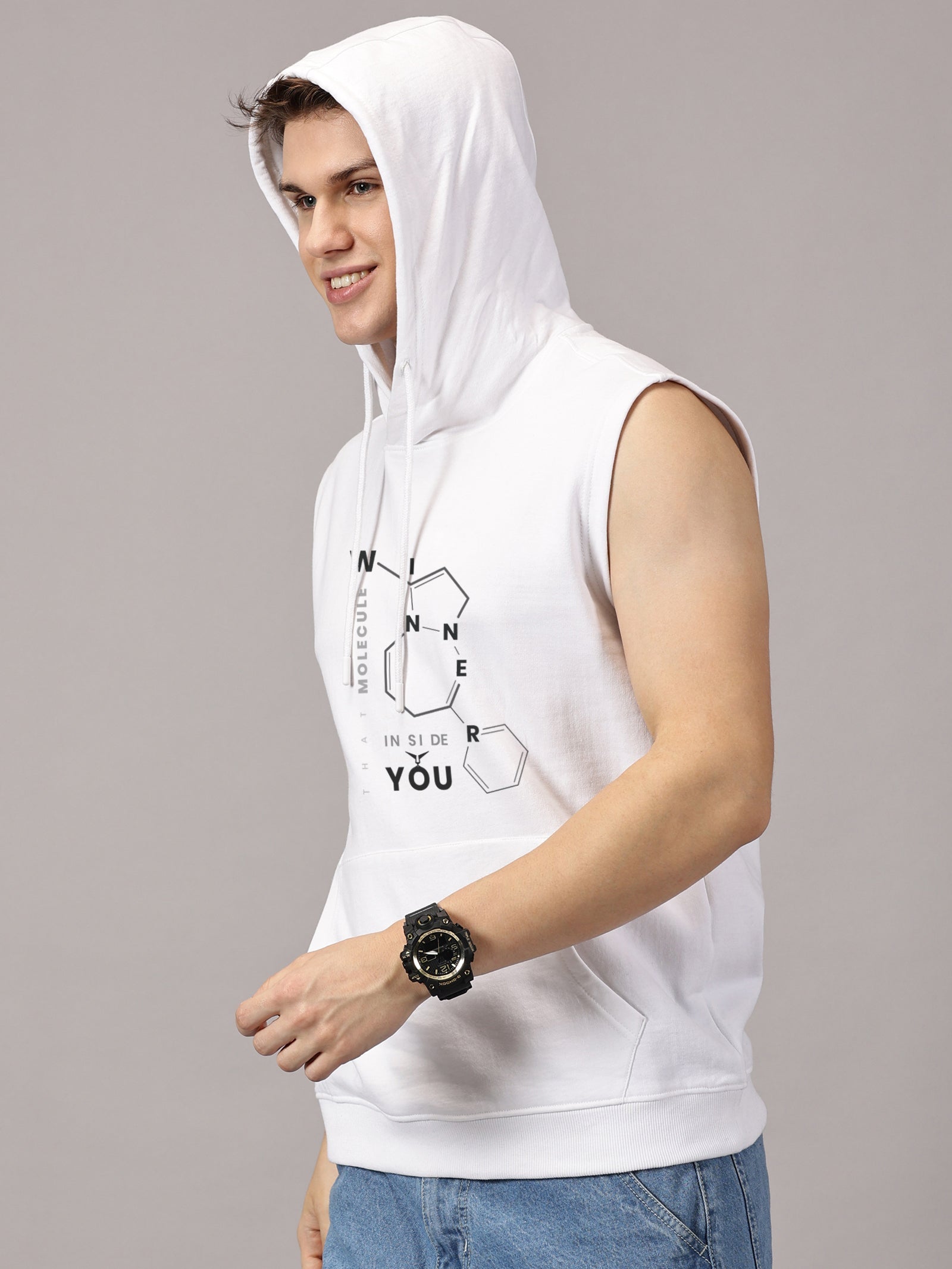 Sweatshirt :Winner Printed Sleeveless Hoodie