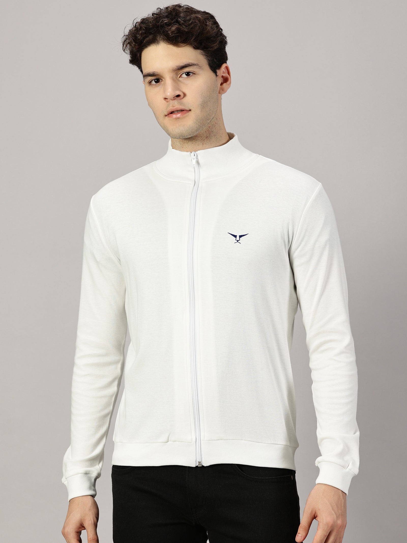 Sweatshirt : High Neck Full Zipper