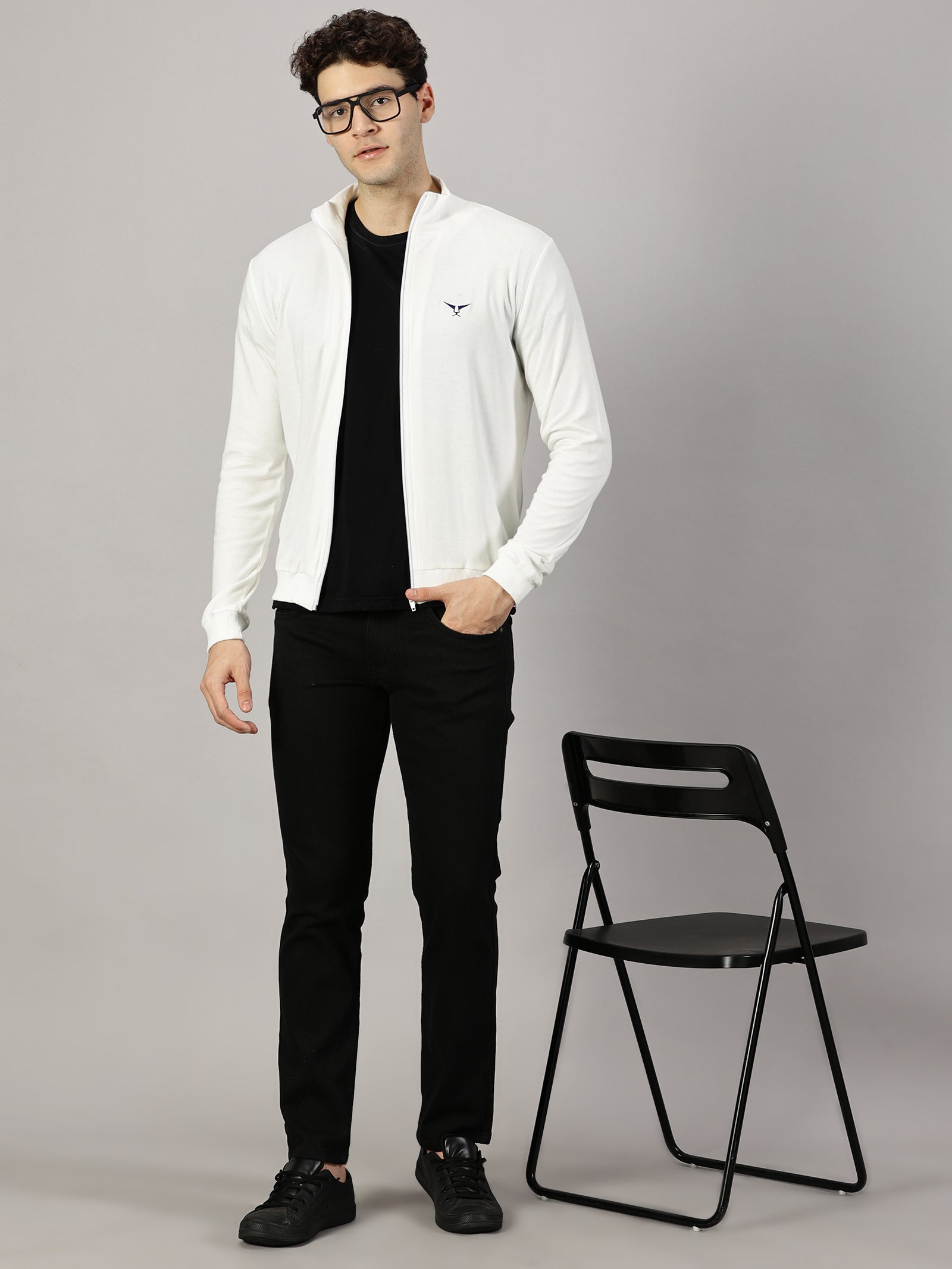 Sweatshirt : High Neck Full Zipper