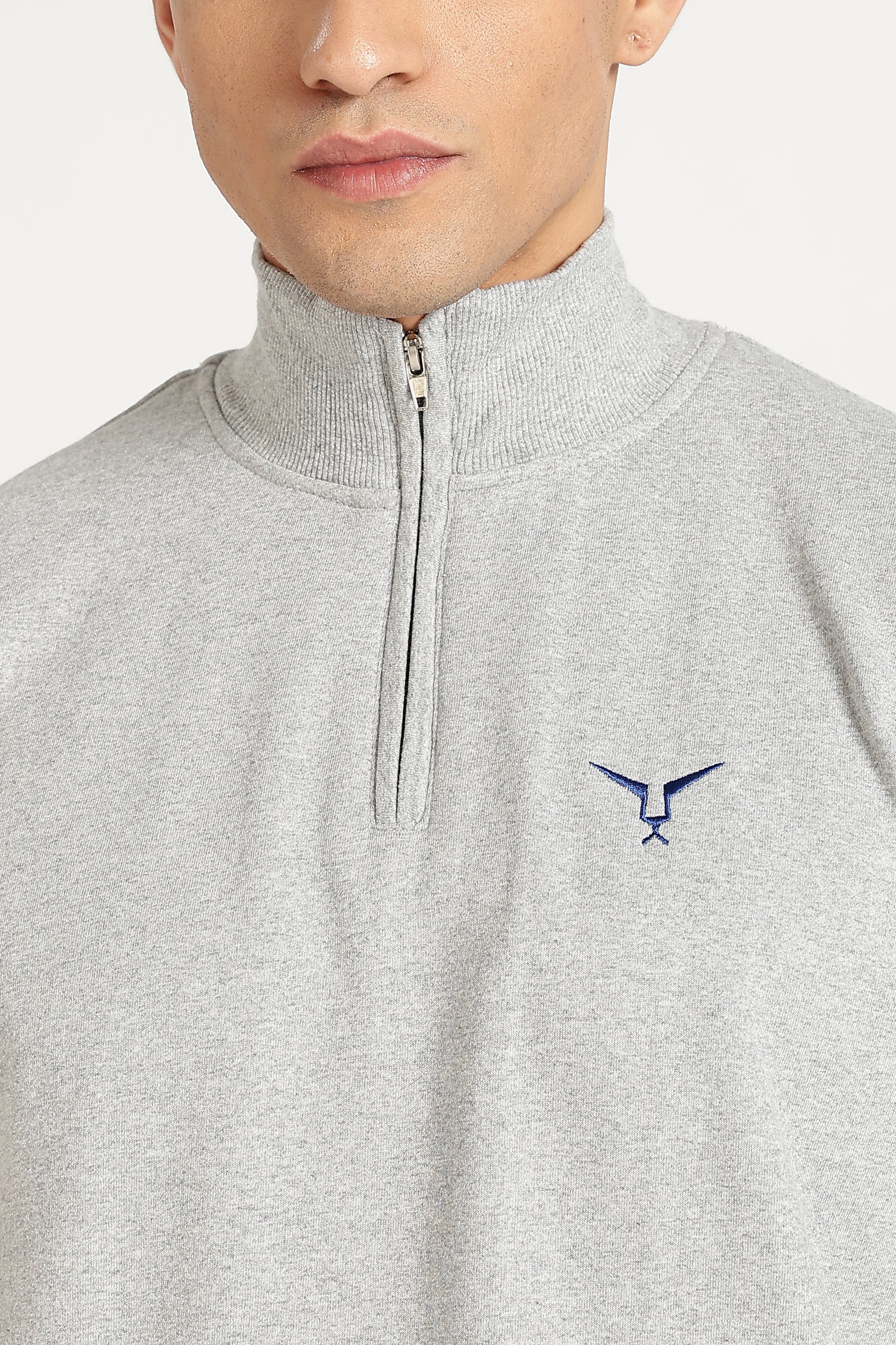 Sweatshirt : High Neck Half Zipper