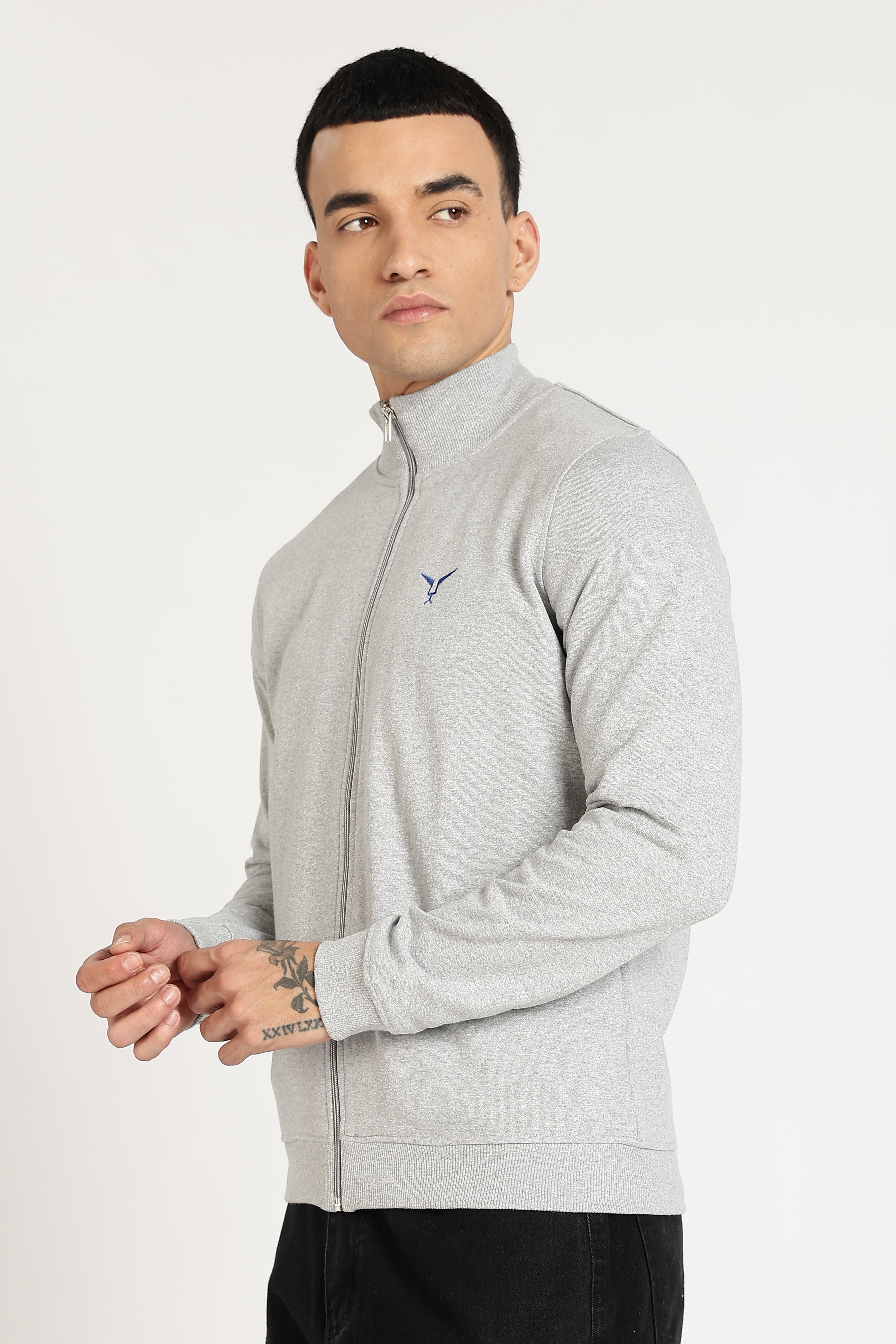 Sweatshirt : High Neck Full Zipper