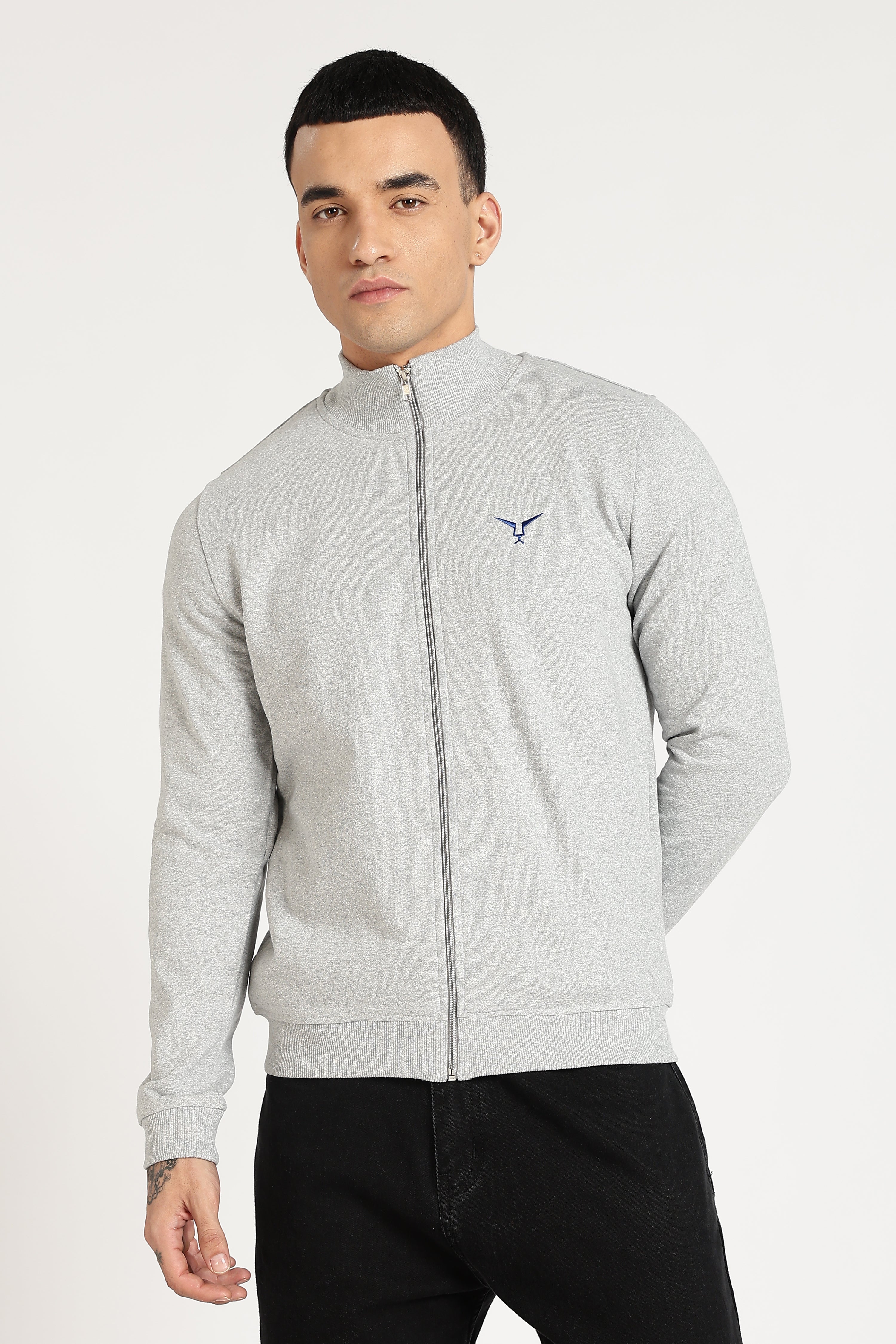 Sweatshirt : High Neck Full Zipper