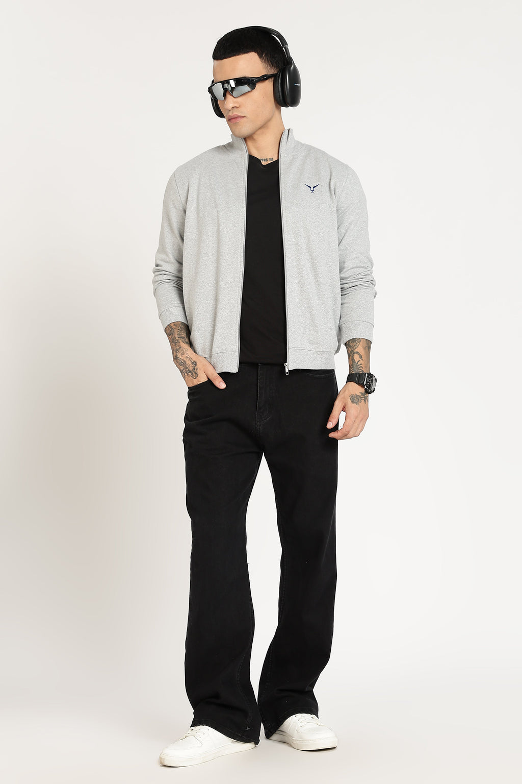 Sweatshirt : High Neck Full Zipper