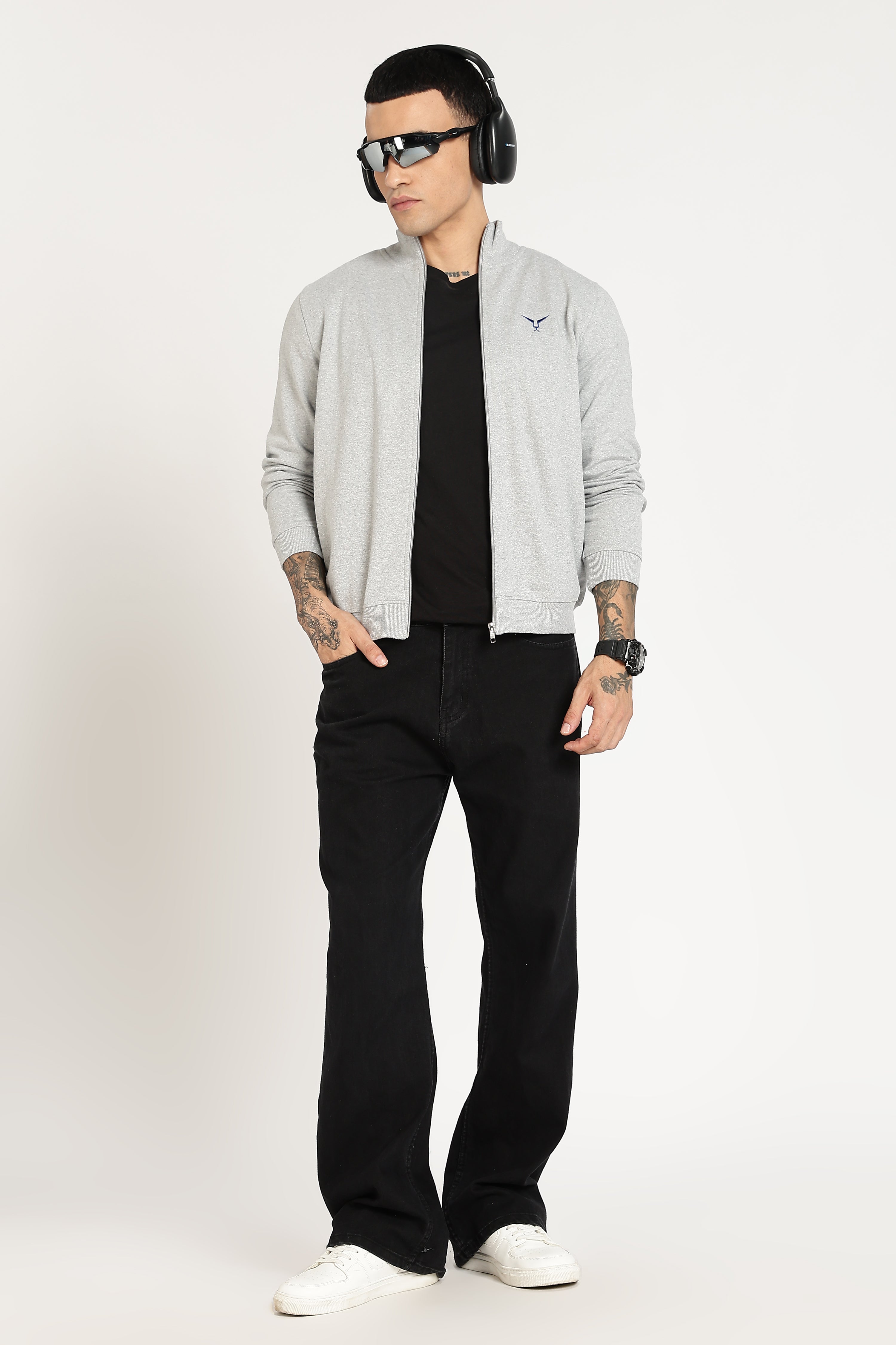 Sweatshirt : High Neck Full Zipper