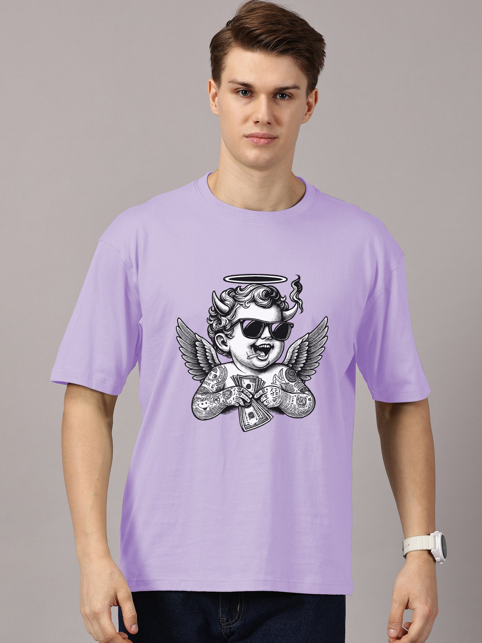 Oversized : Angel Printed T-Shirt