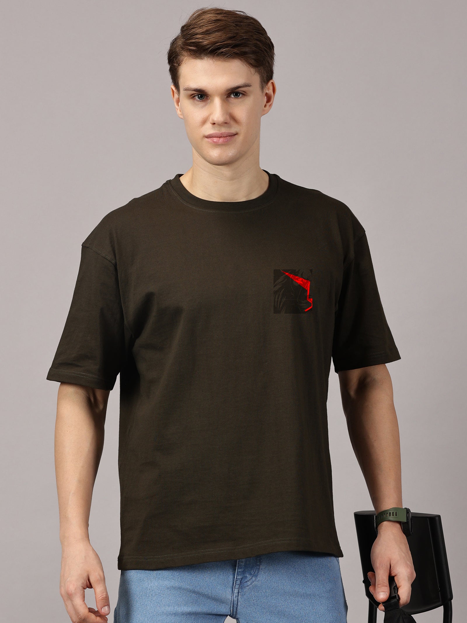 Oversized : Lion Power Printed T-Shirt