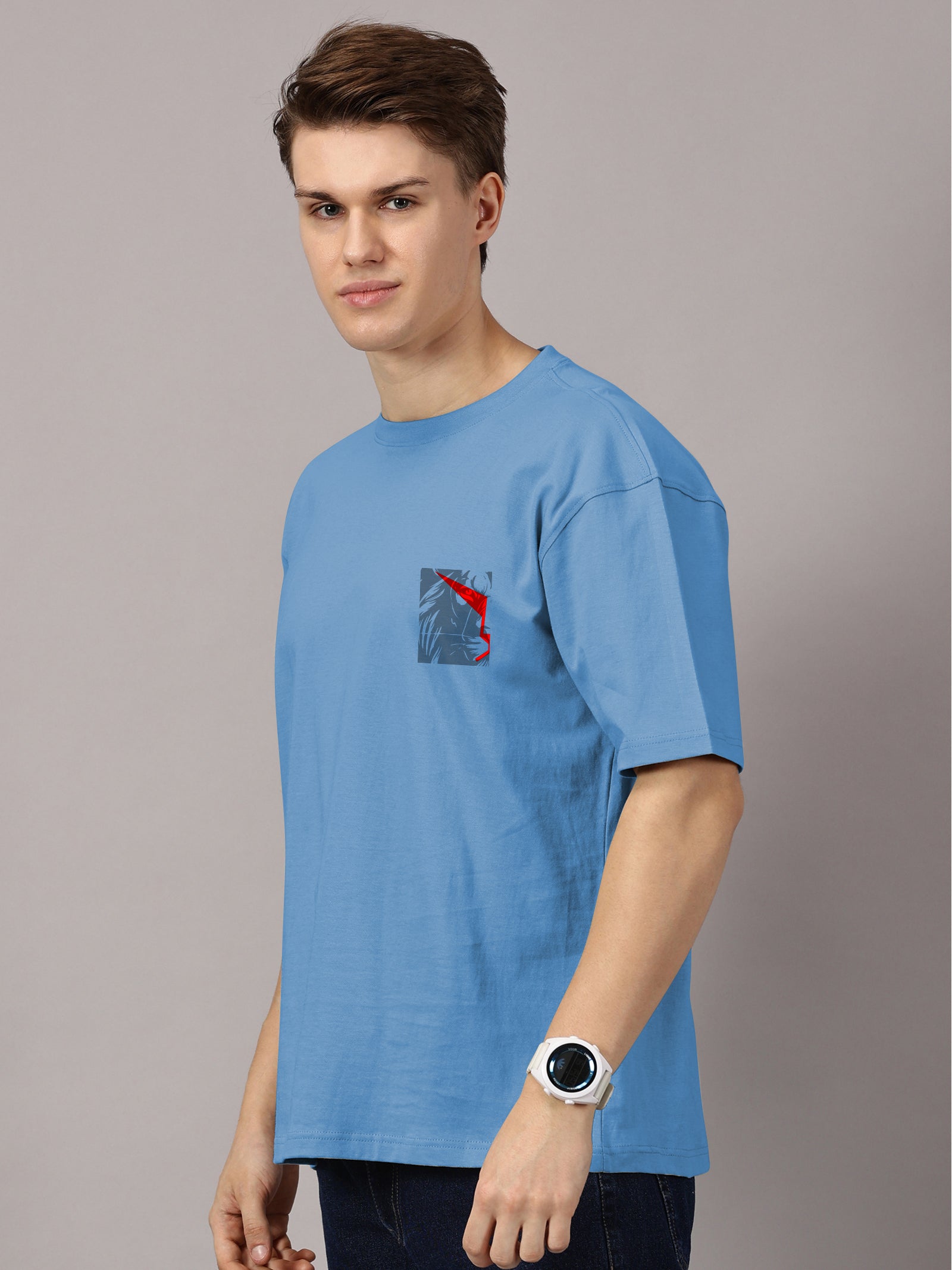 Oversized : Lion Power Printed T-Shirt
