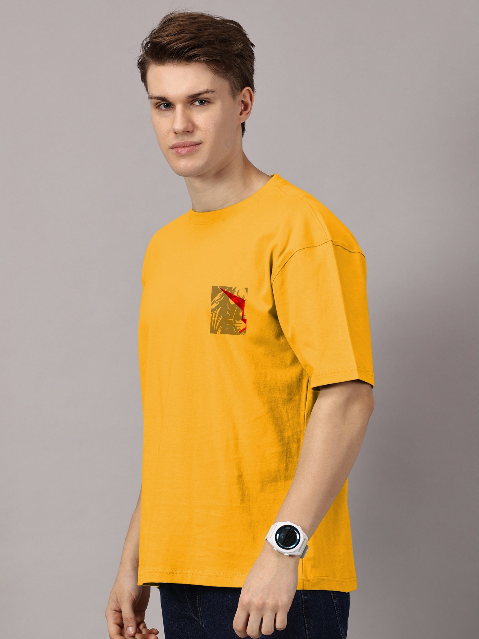 Oversized : Lion Power Printed T-Shirt