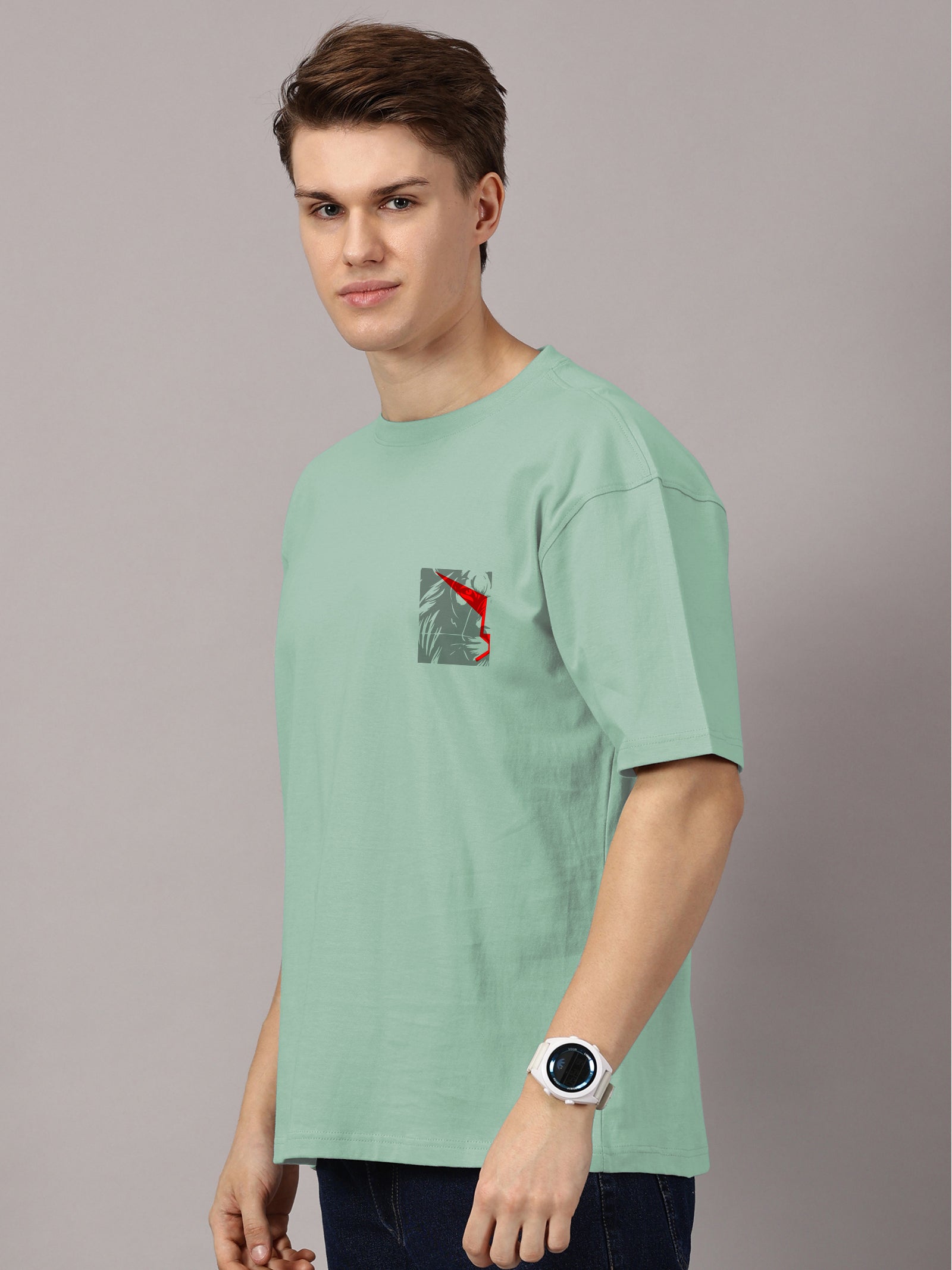 Oversized : Lion Power Printed T-Shirt