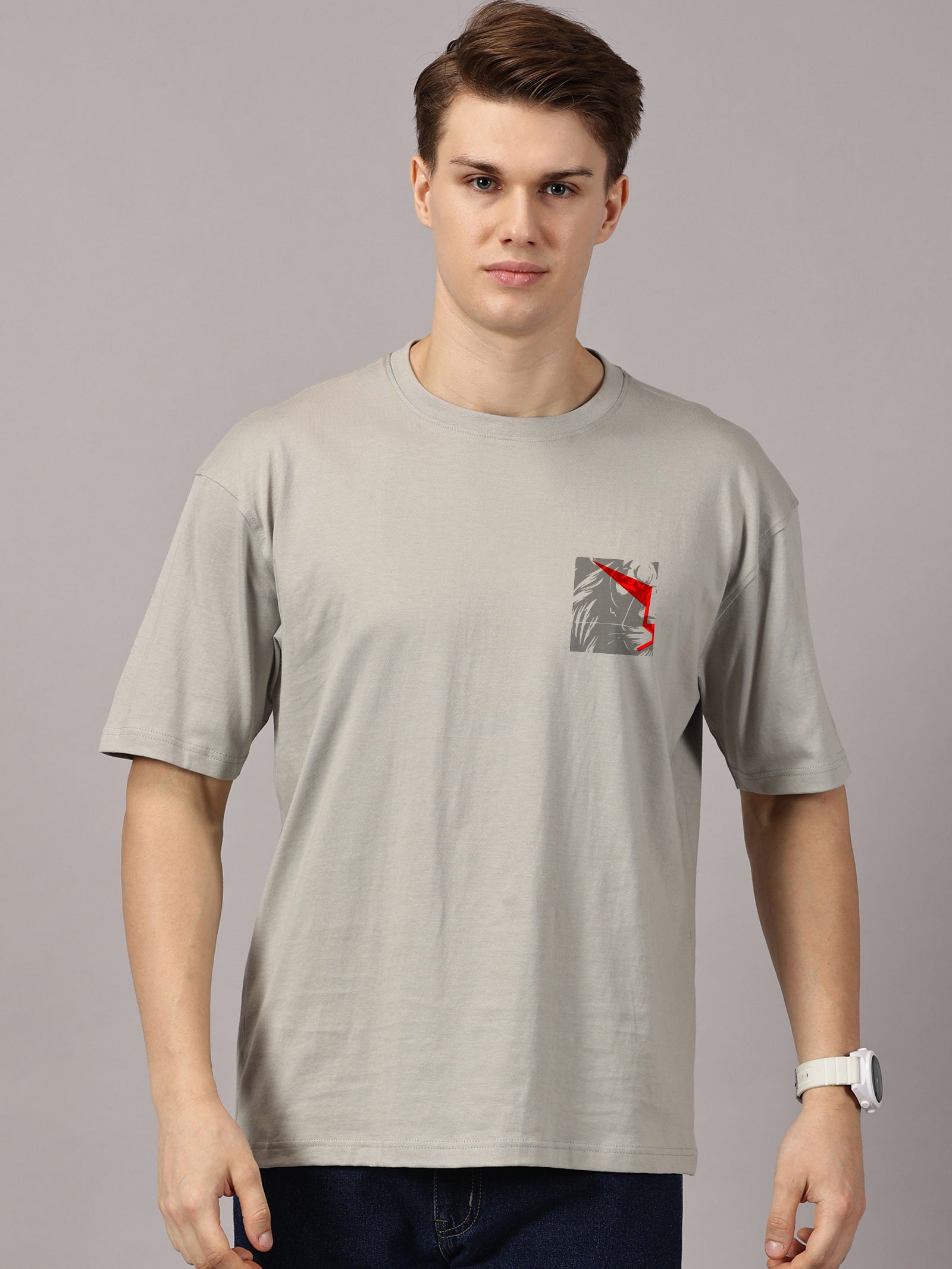 Oversized : Lion Power Printed T-Shirt