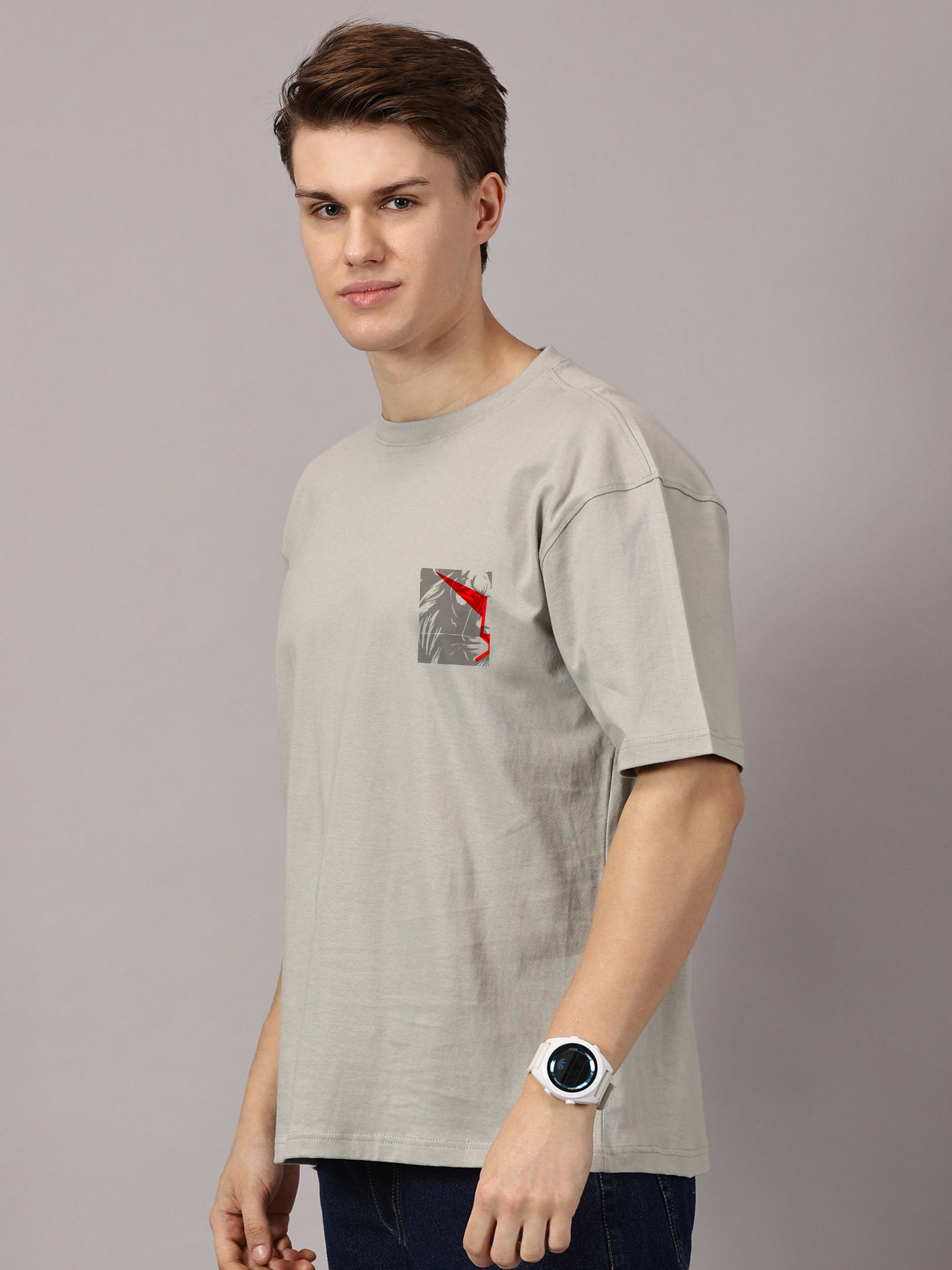 Oversized : Lion Power Printed T-Shirt