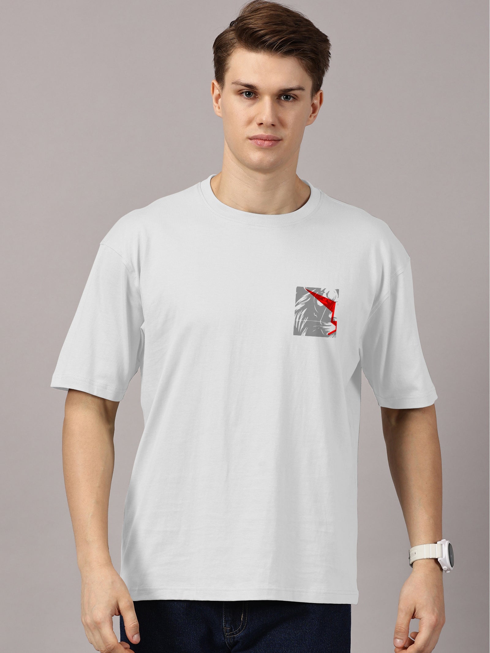 Oversized : Lion Power Printed T-Shirt