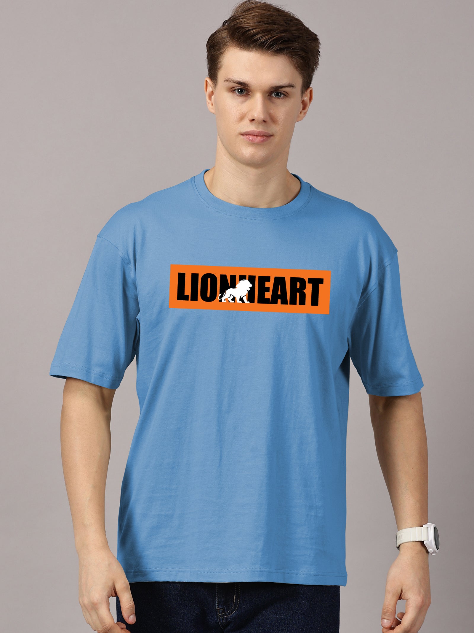 Oversized : Lion Heart Printed T-Shirt