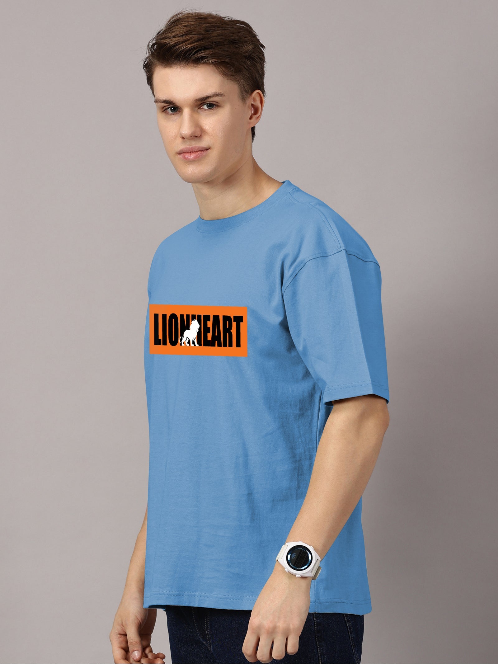 Oversized : Lion Heart Printed T-Shirt
