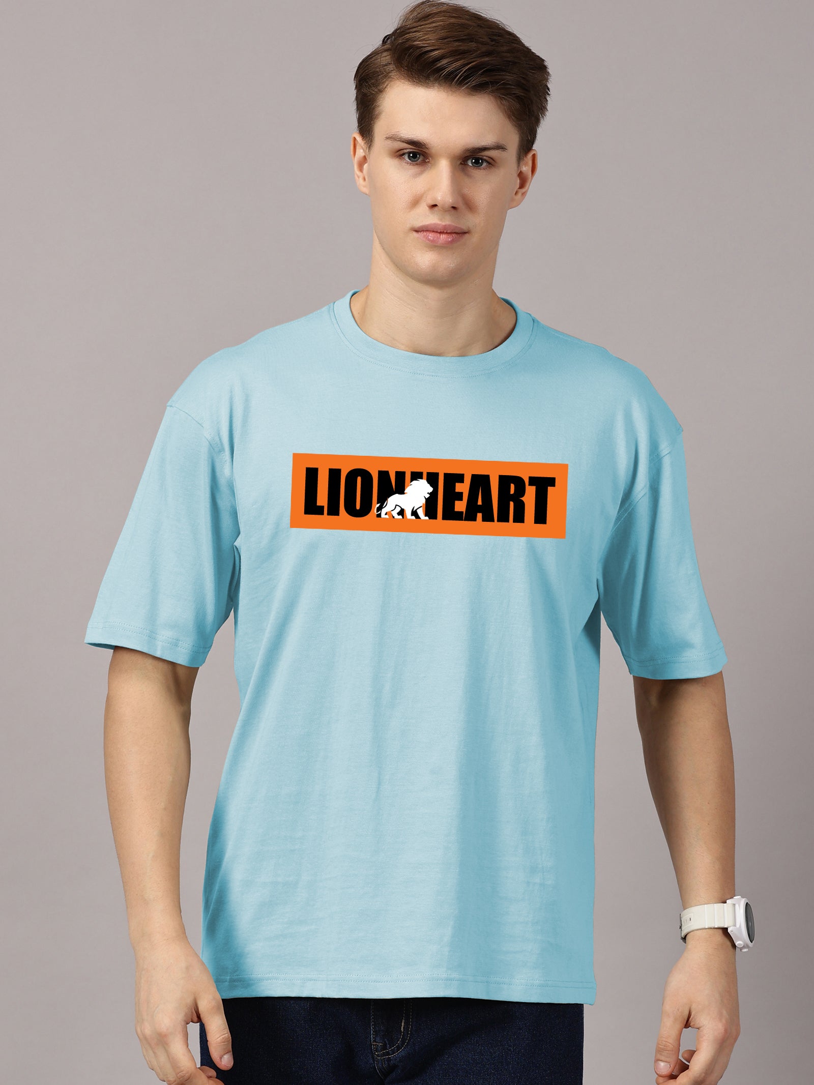 Oversized : Lion Heart Printed T-Shirt