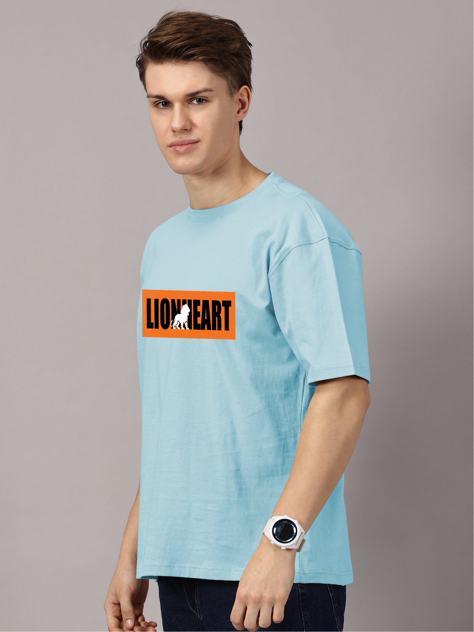 Oversized : Lion Heart Printed T-Shirt