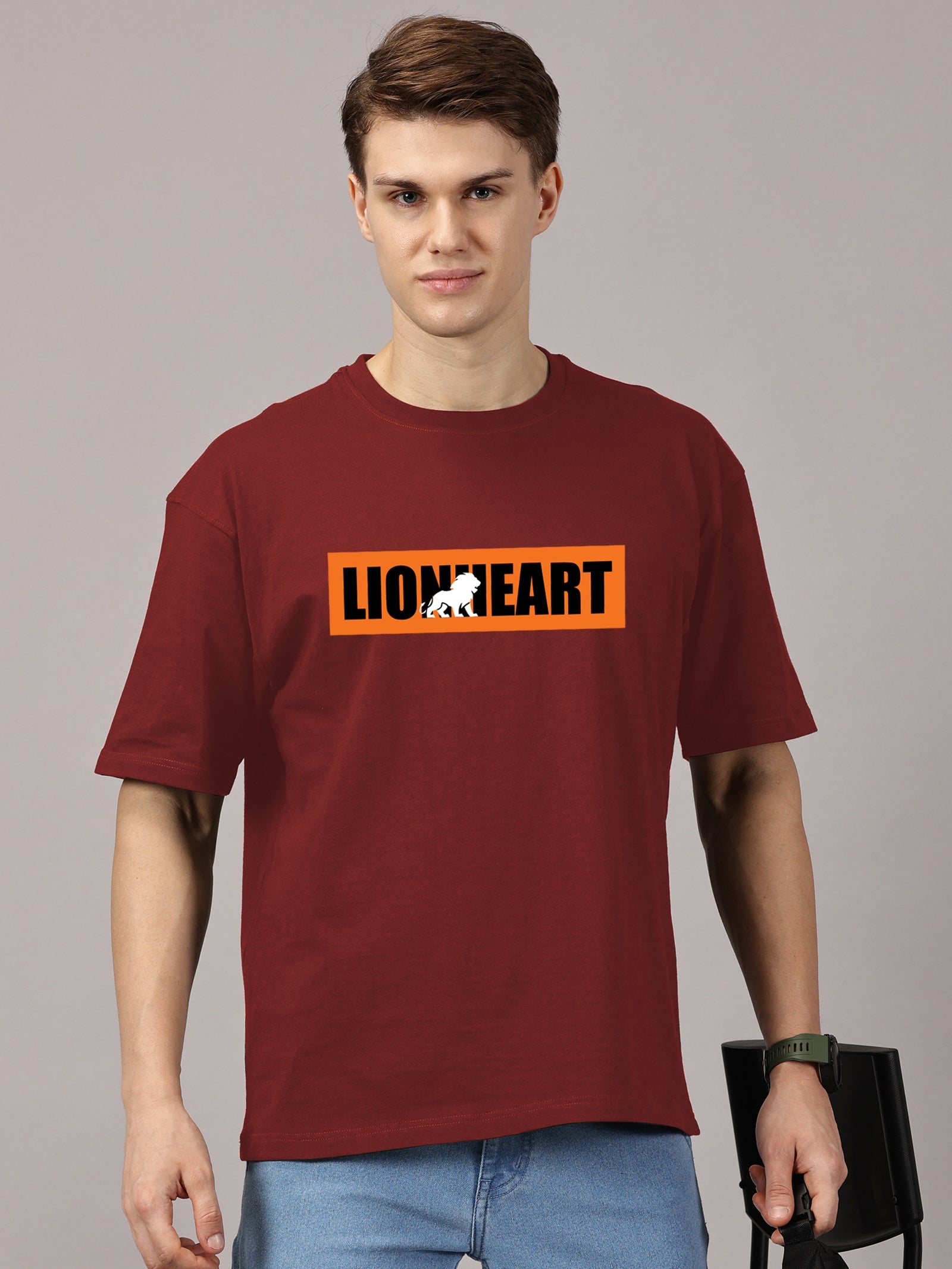 Oversized : Lion Heart Printed T-Shirt