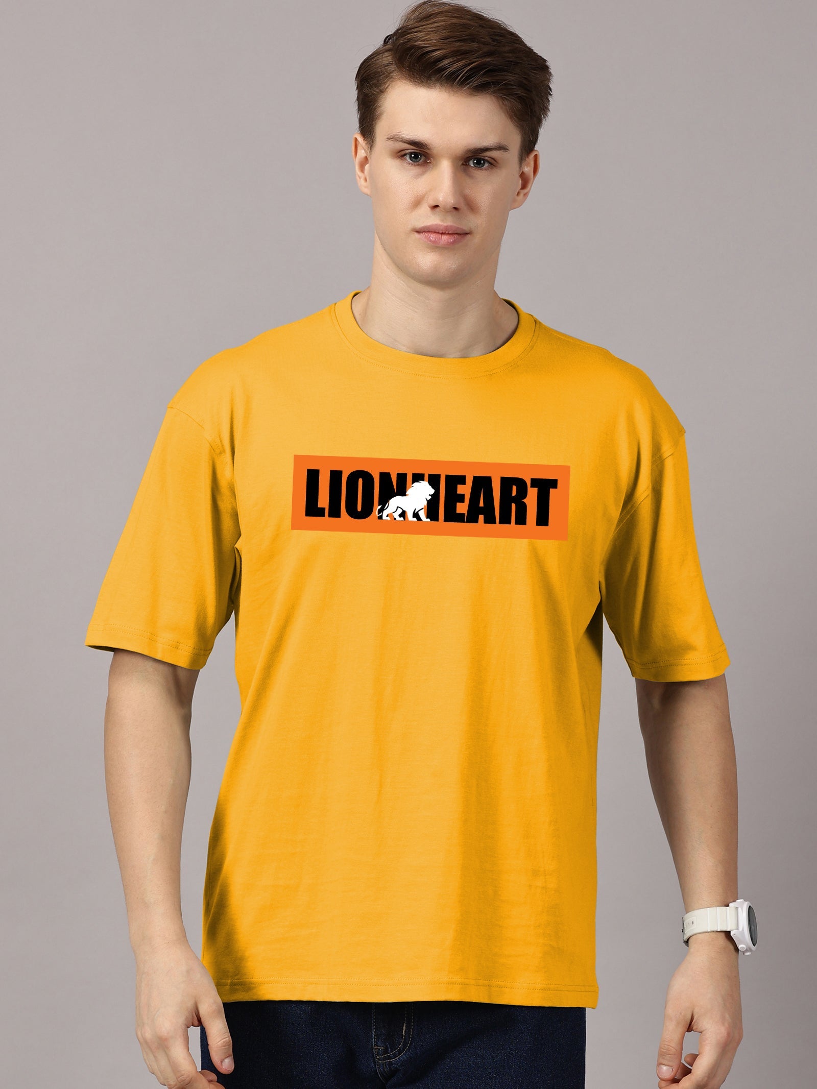 Oversized : Lion Heart Printed T-Shirt