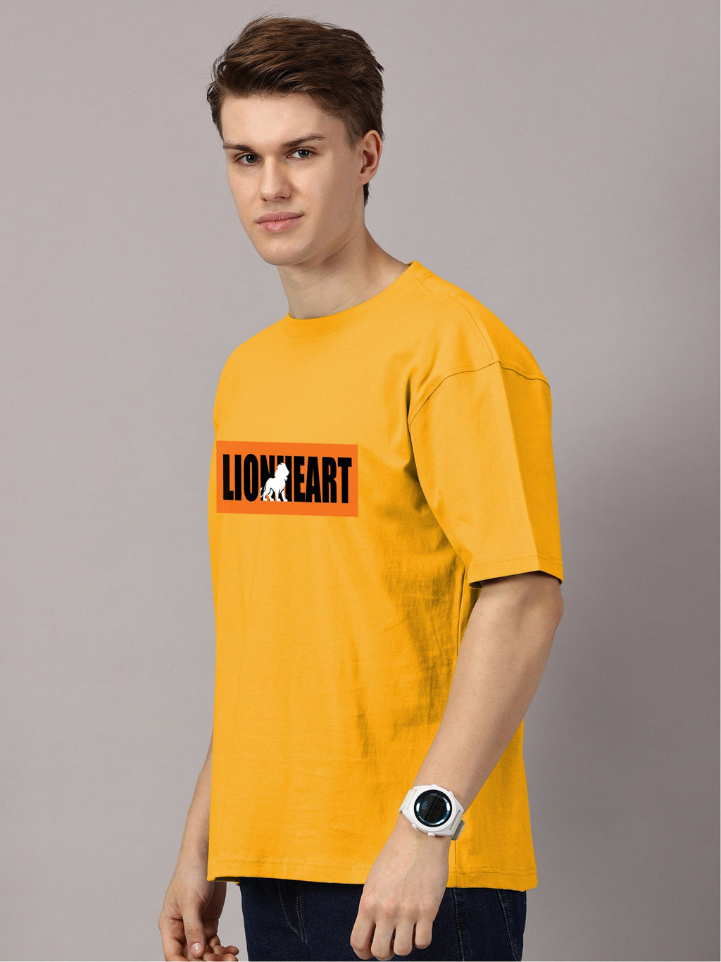 Oversized : Lion Heart Printed T-Shirt