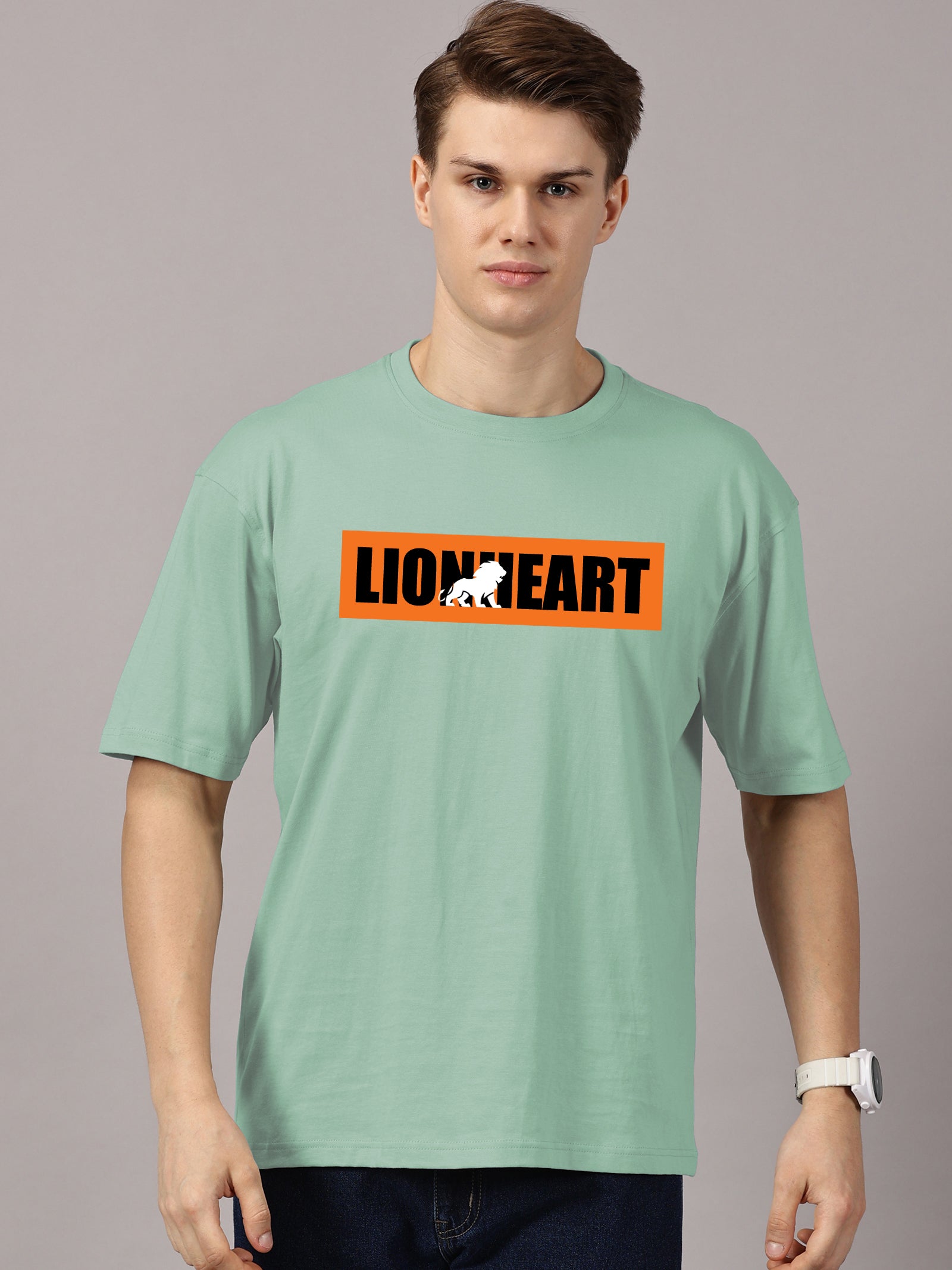 Oversized : Lion Heart Printed T-Shirt