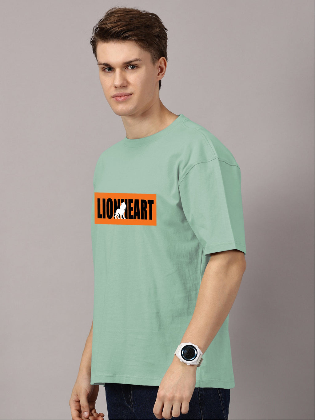 Oversized : Lion Heart Printed T-Shirt