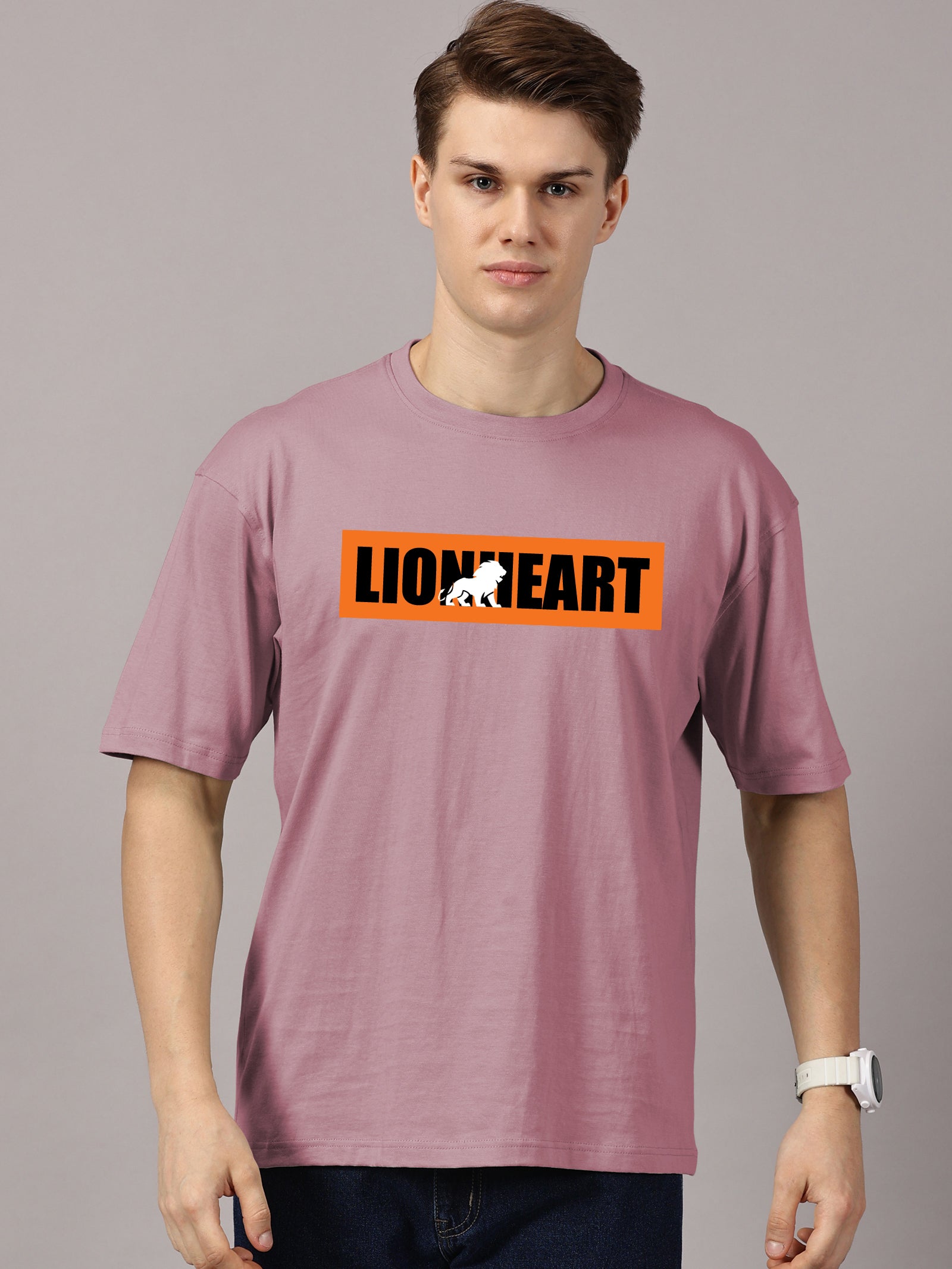 Oversized : Lion Heart Printed T-Shirt