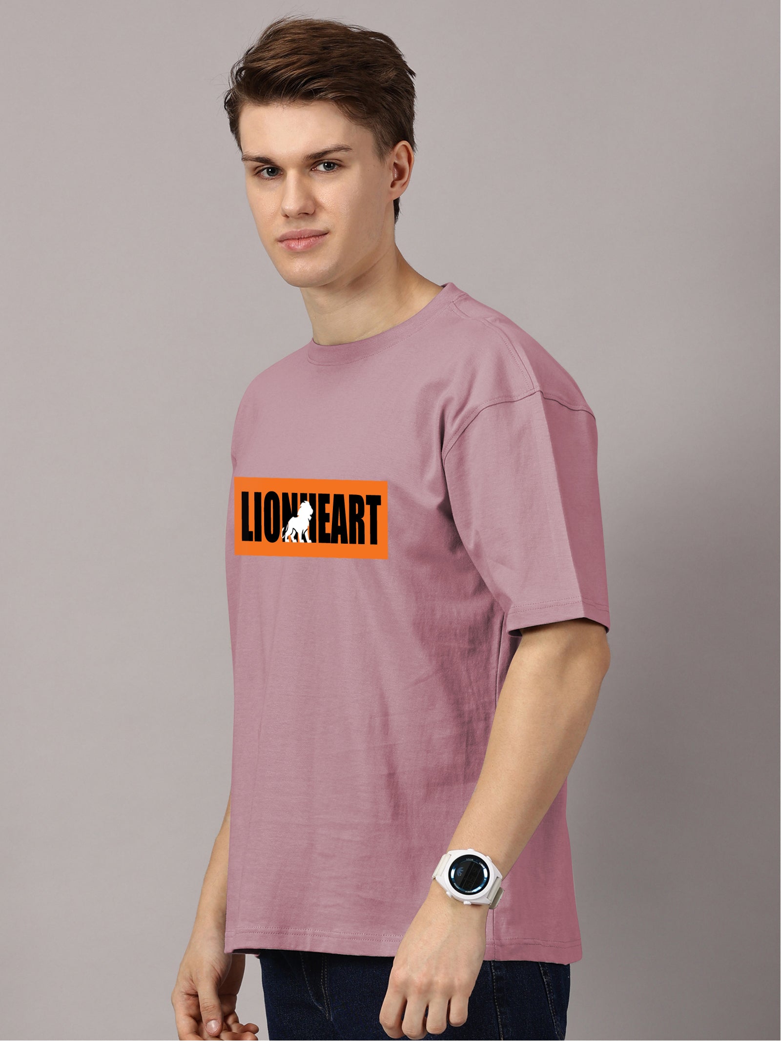 Oversized : Lion Heart Printed T-Shirt
