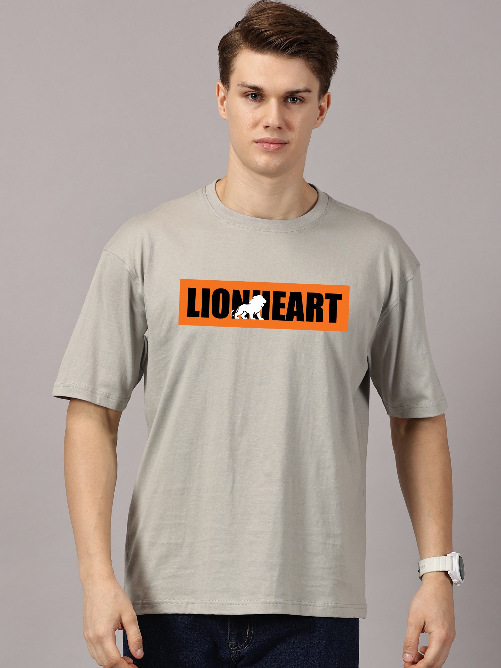 Oversized : Lion Heart Printed T-Shirt