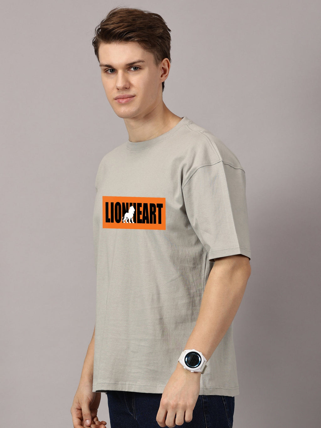 Oversized : Lion Heart Printed T-Shirt