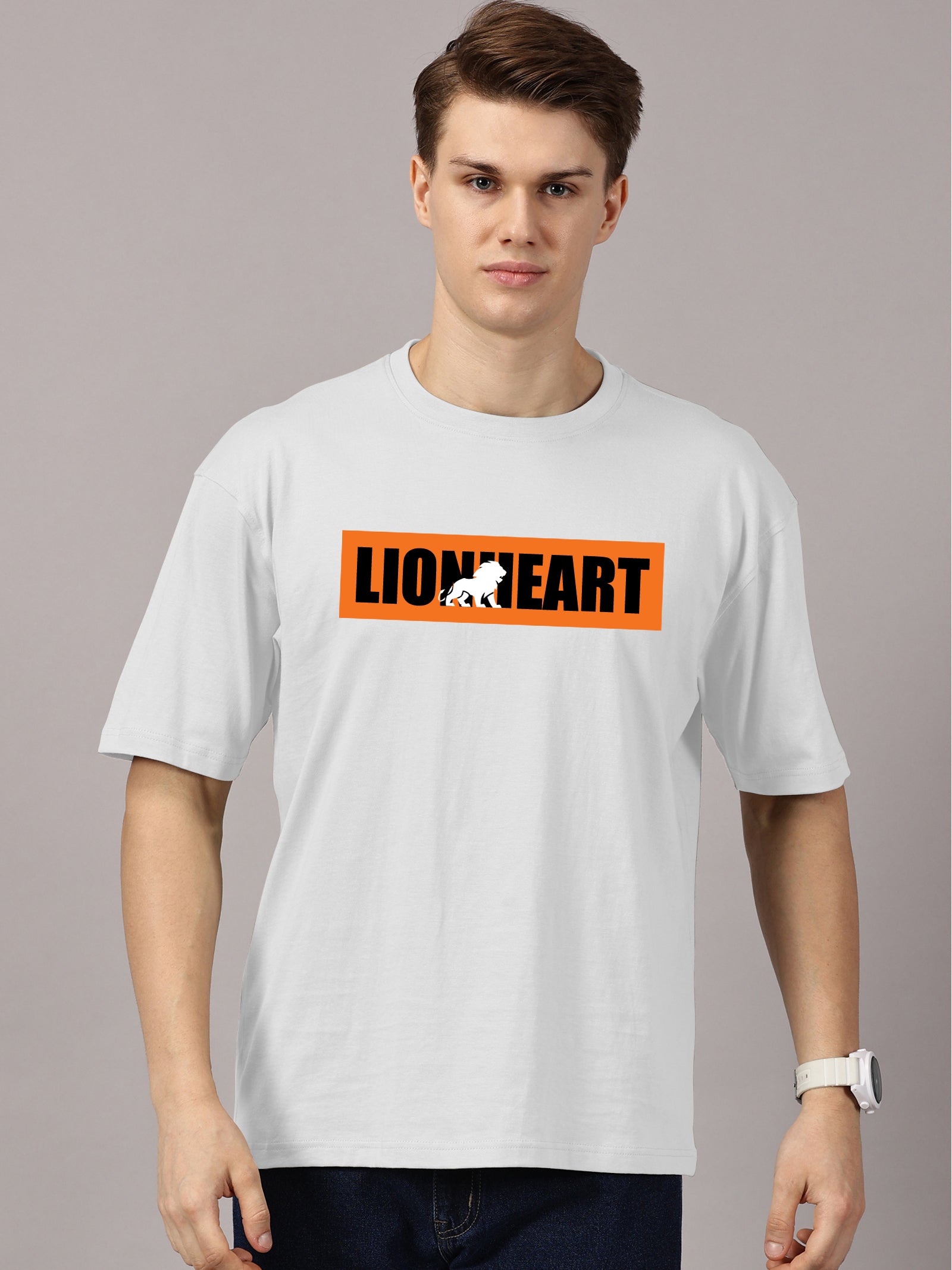 Oversized : Lion Heart Printed T-Shirt