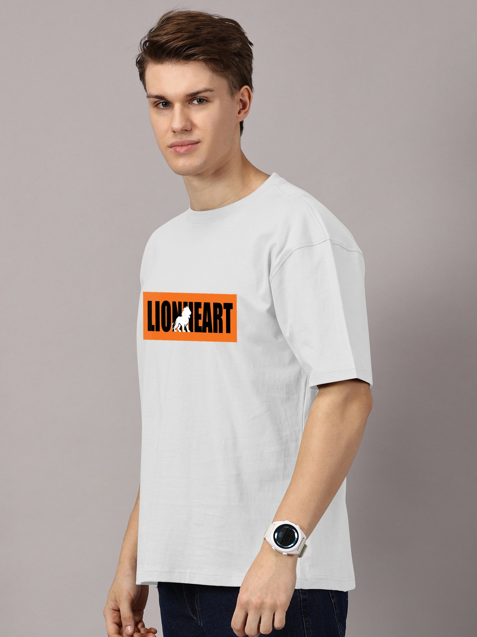 Oversized : Lion Heart Printed T-Shirt
