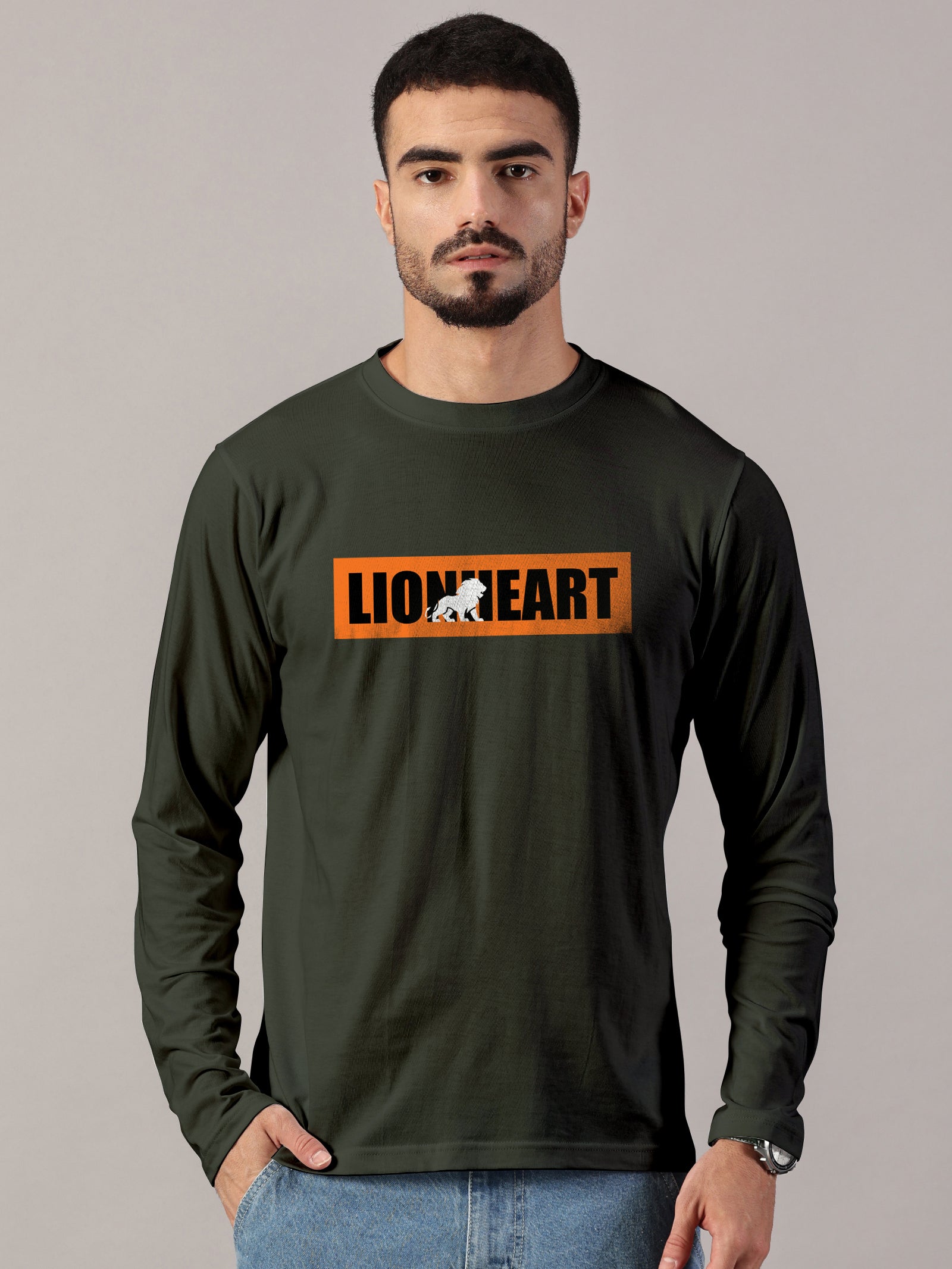 Basics : Lion Heart Printed T-Shirt