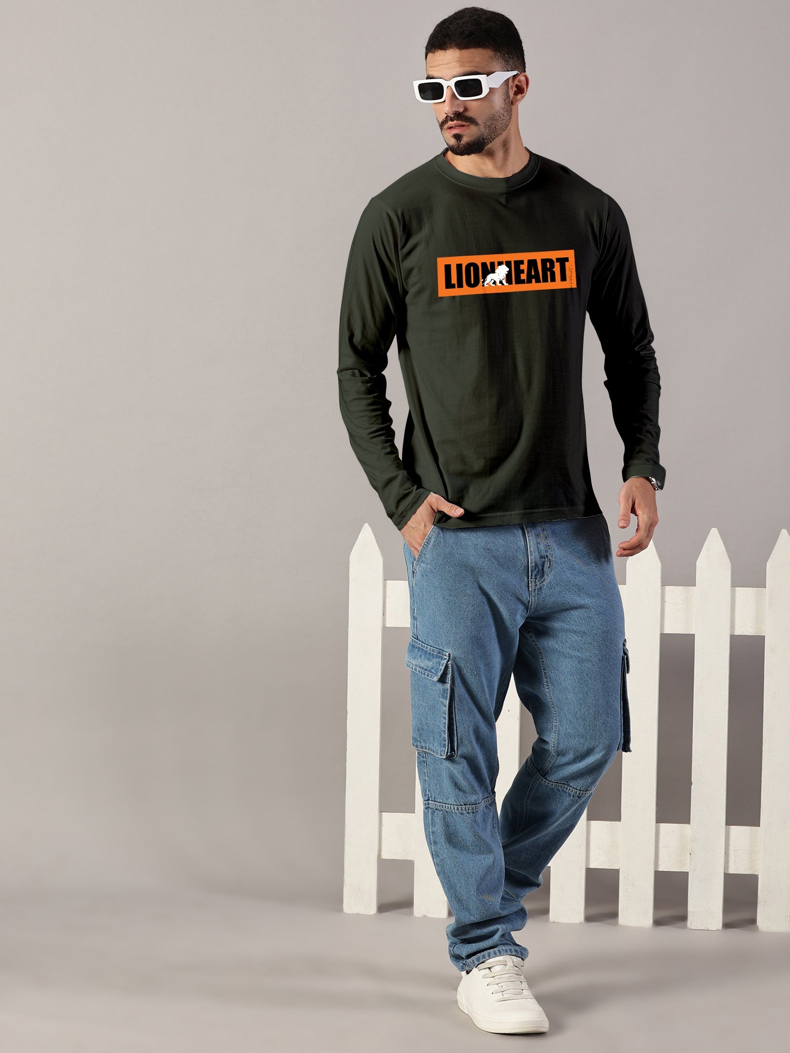 Basics : Lion Heart Printed T-Shirt
