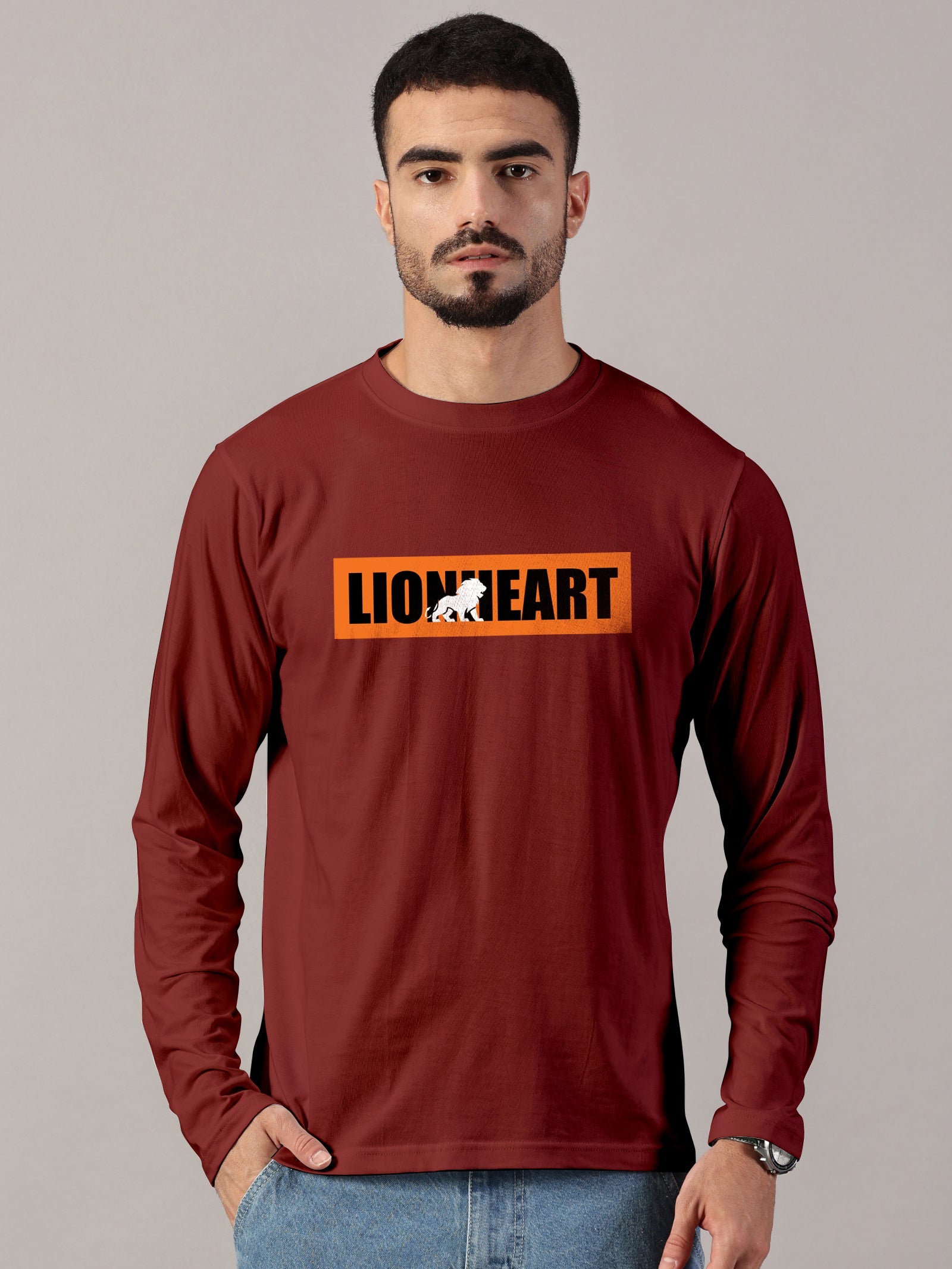 Basics : Lion Heart Printed T-Shirt