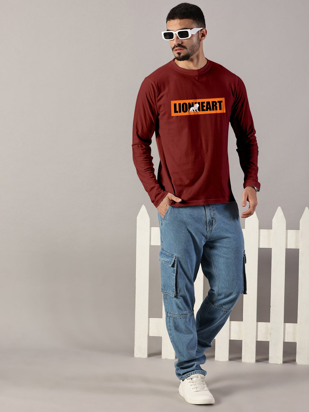 Basics : Lion Heart Printed T-Shirt