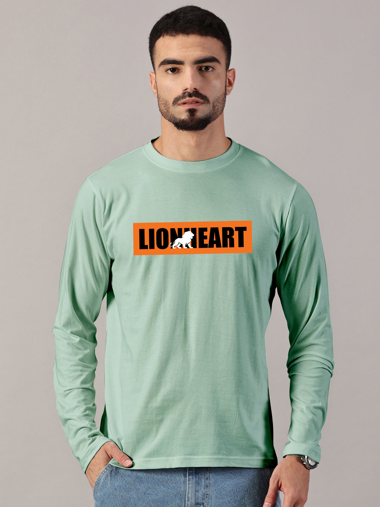 Basics : Lion Heart Printed T-Shirt